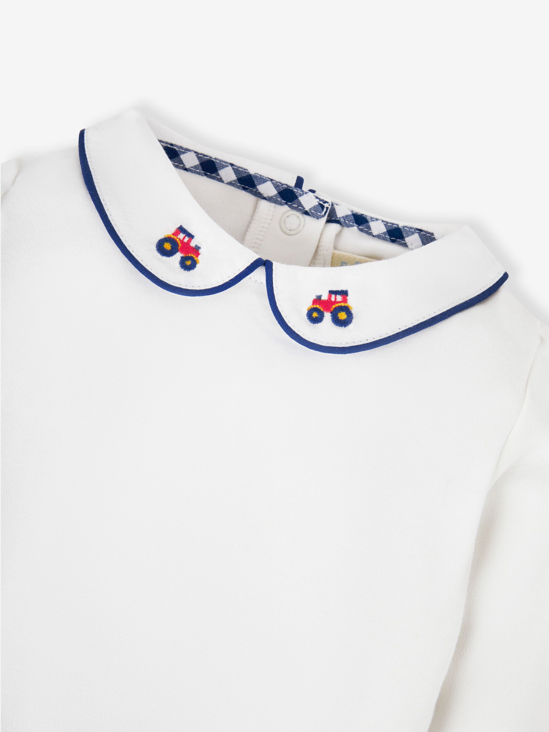 Tractor Embroidered Collar Body in Ecru - Image 4 of 4