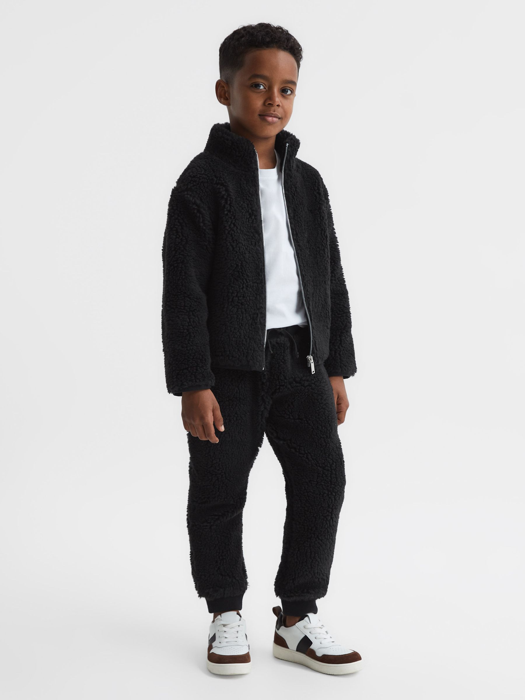 4-9 yrs Fleece Joggers in Black - Image 3 of 6