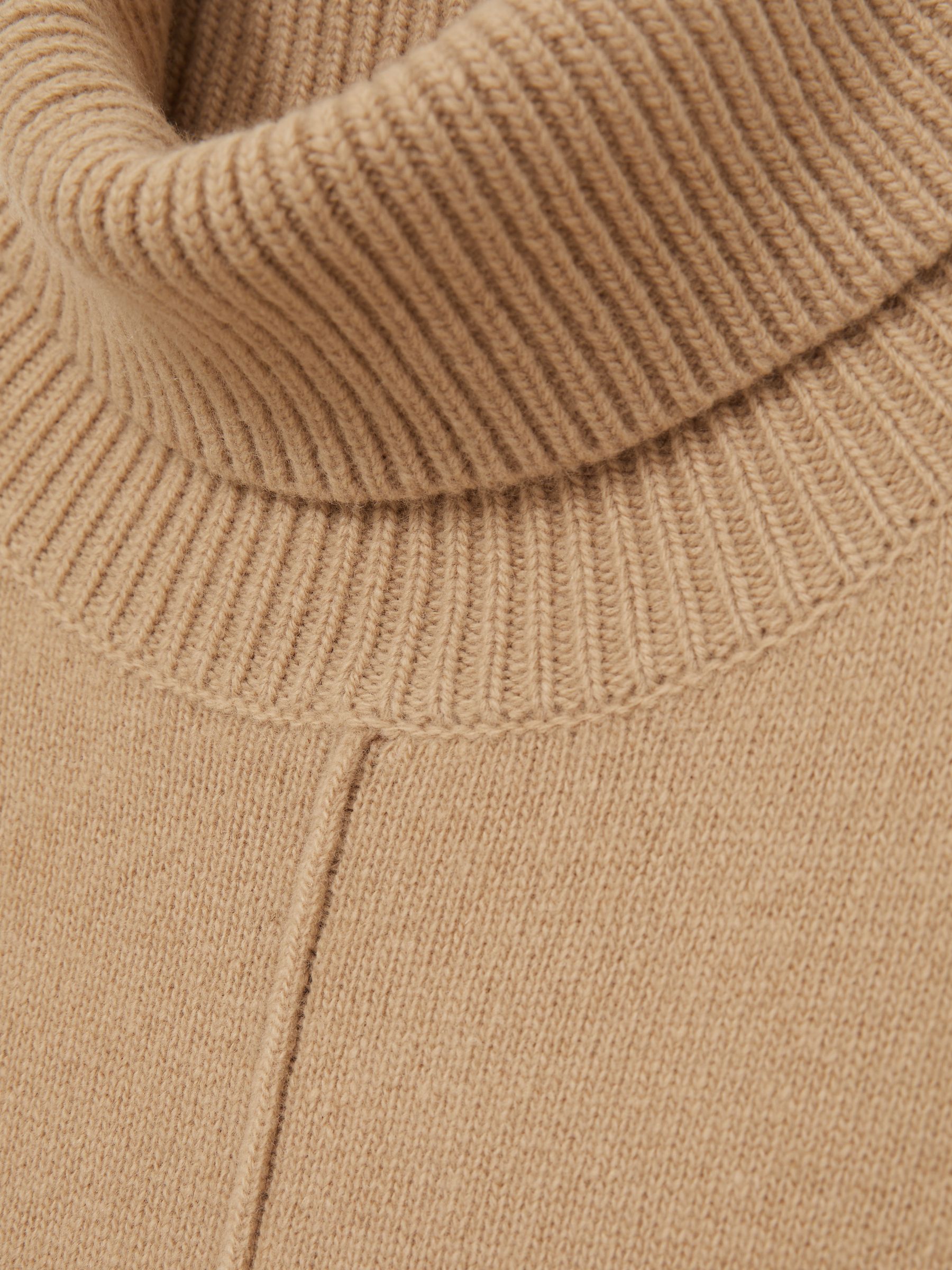 Casual Wool-Cashmere Roll Neck Jumper in Camel - Image 6 of 6