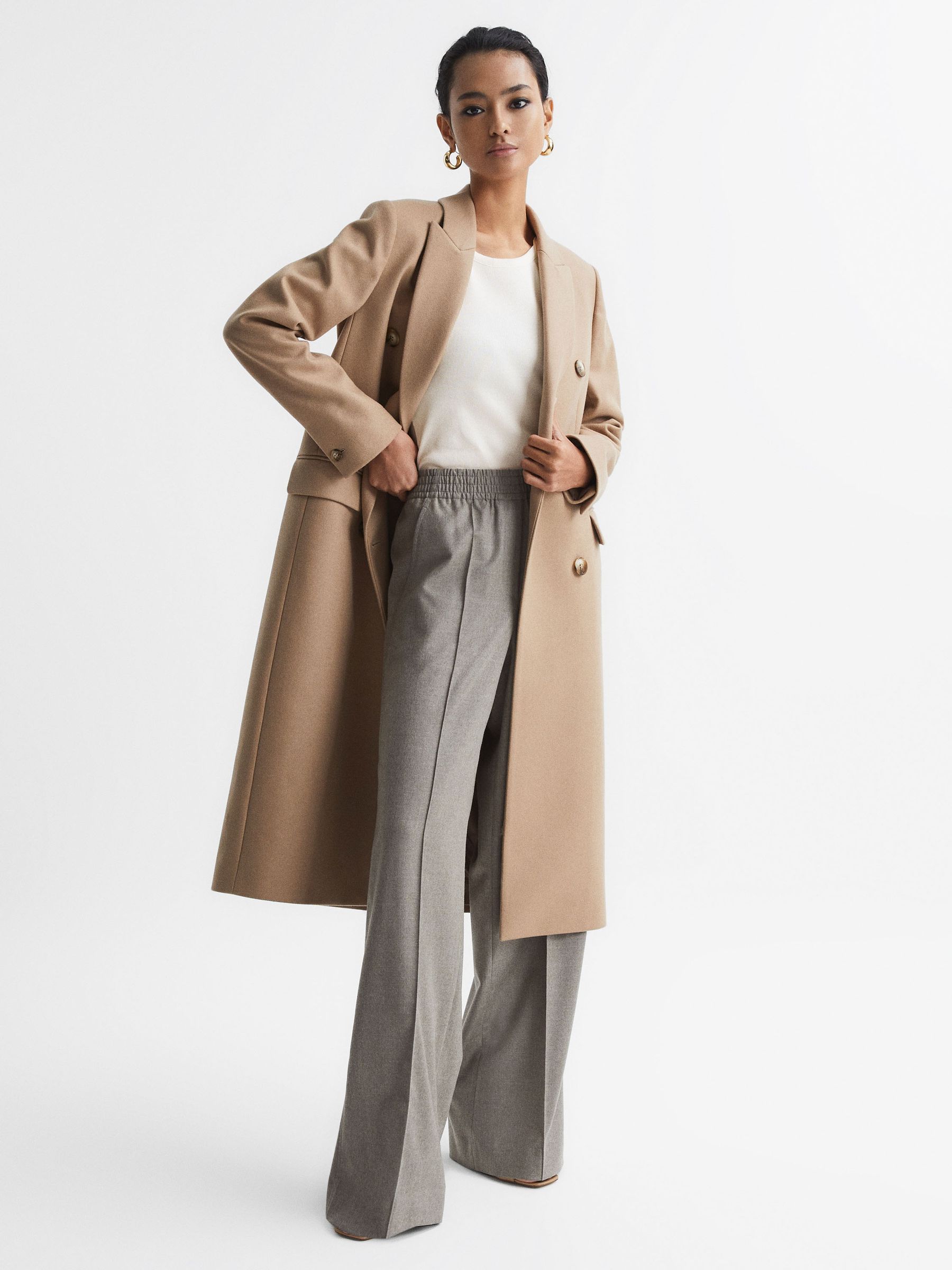 Crew Neck Ribbed Cami Vest Top in White - Image 7 of 7