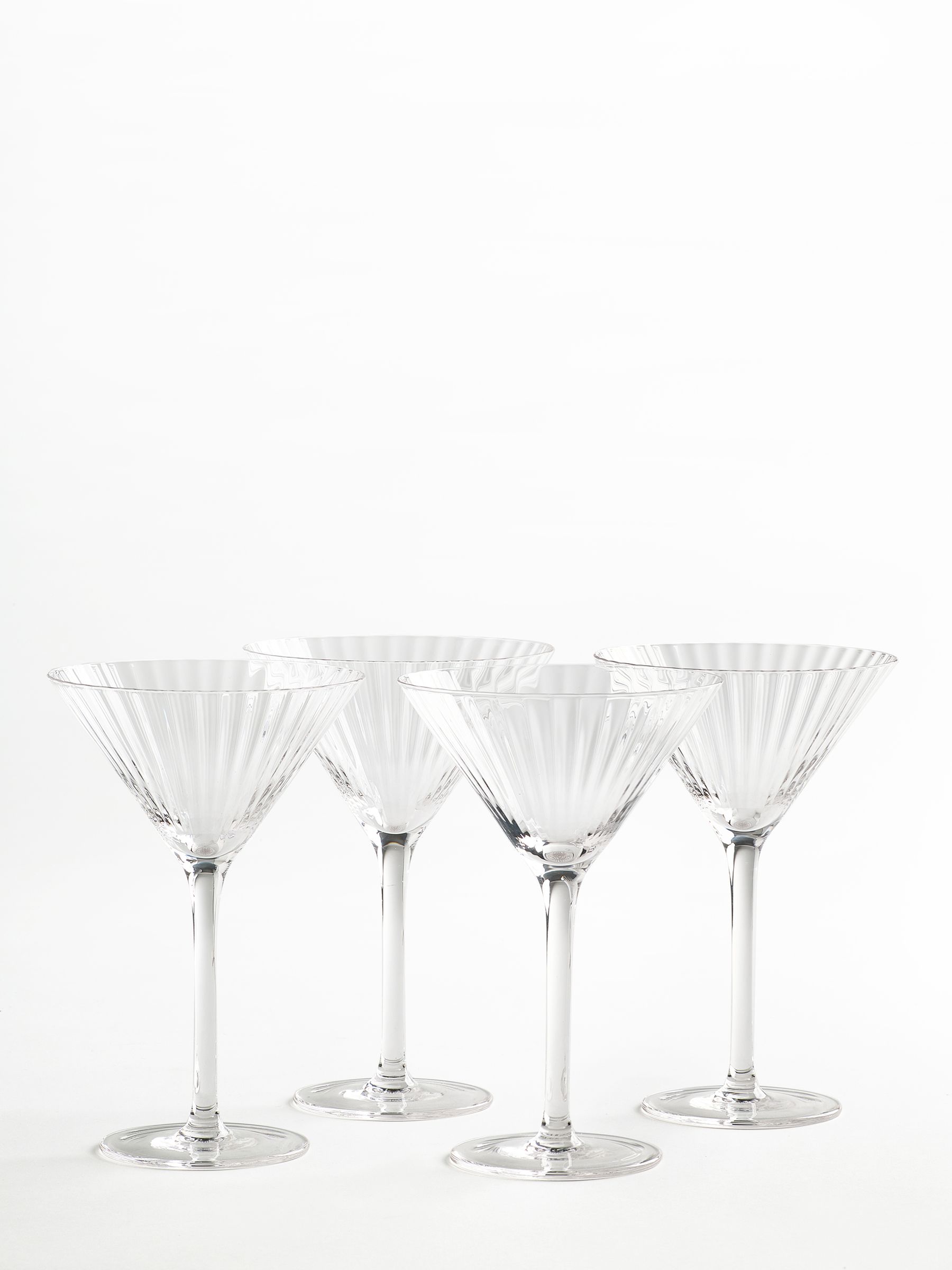 Jasper Conran London Set of 4 Clear Fluted Martini Cocktail Glasses - Image 3 of 6