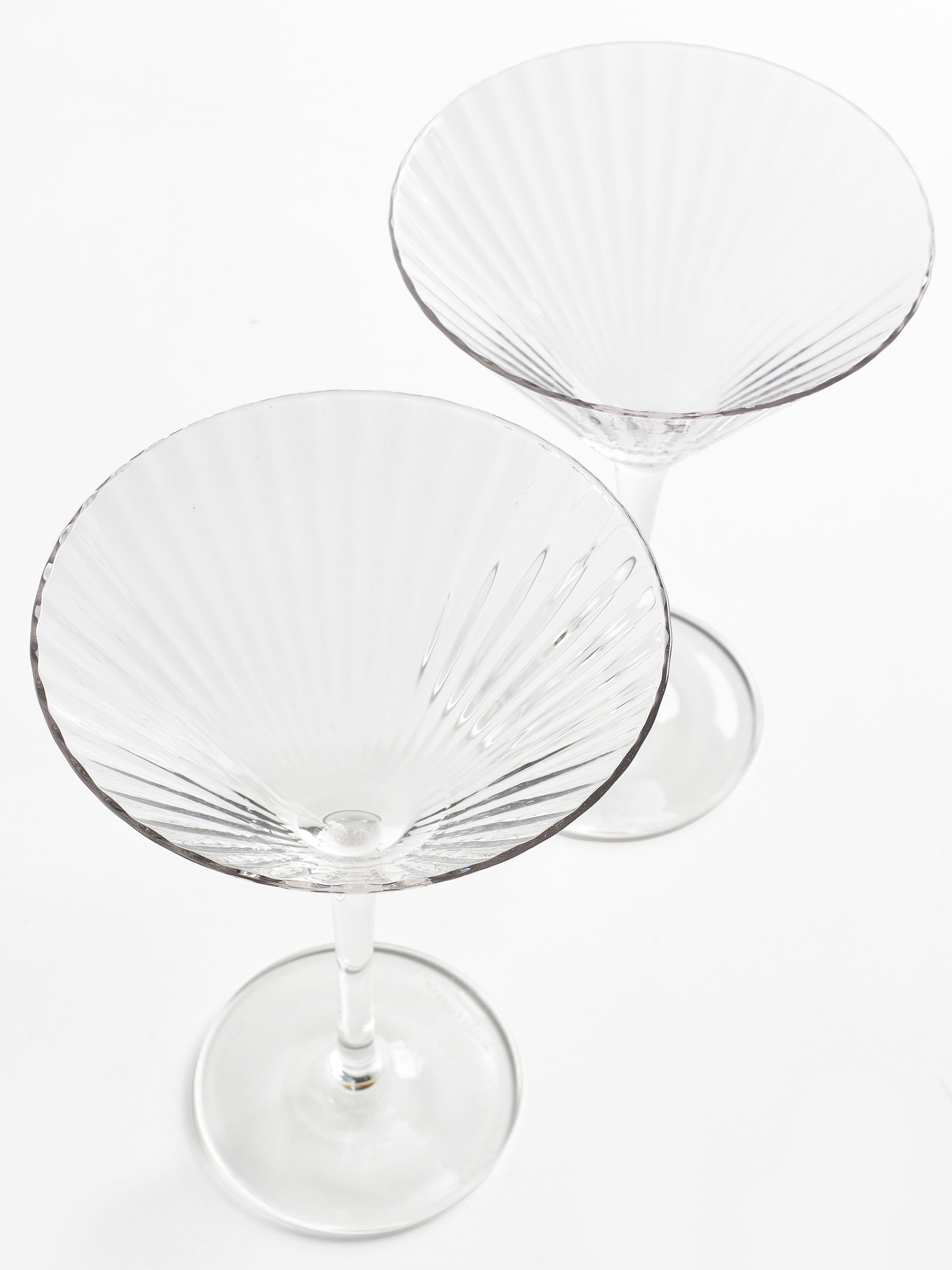 Jasper Conran London Set of 4 Clear Fluted Martini Cocktail Glasses - Image 4 of 6