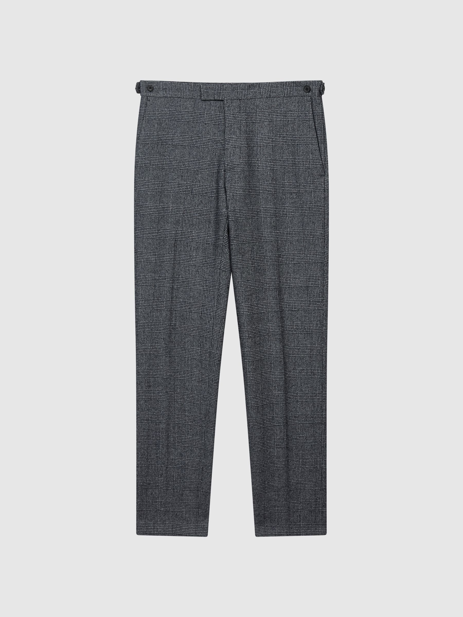 Babbington Navy Check Mixer Slim Fit Trousers - Image 2 of 5