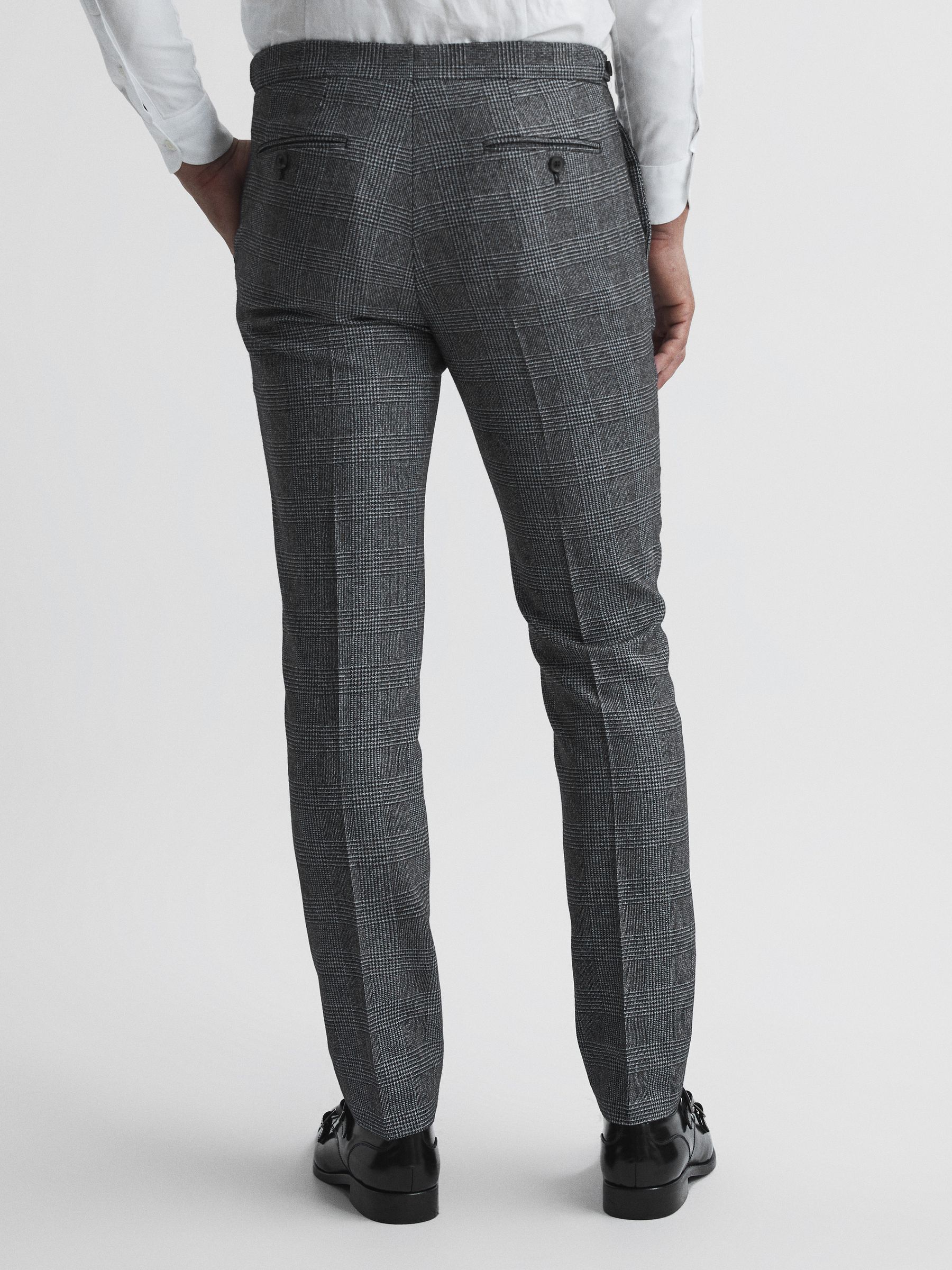 Babbington Navy Check Mixer Slim Fit Trousers - Image 5 of 5