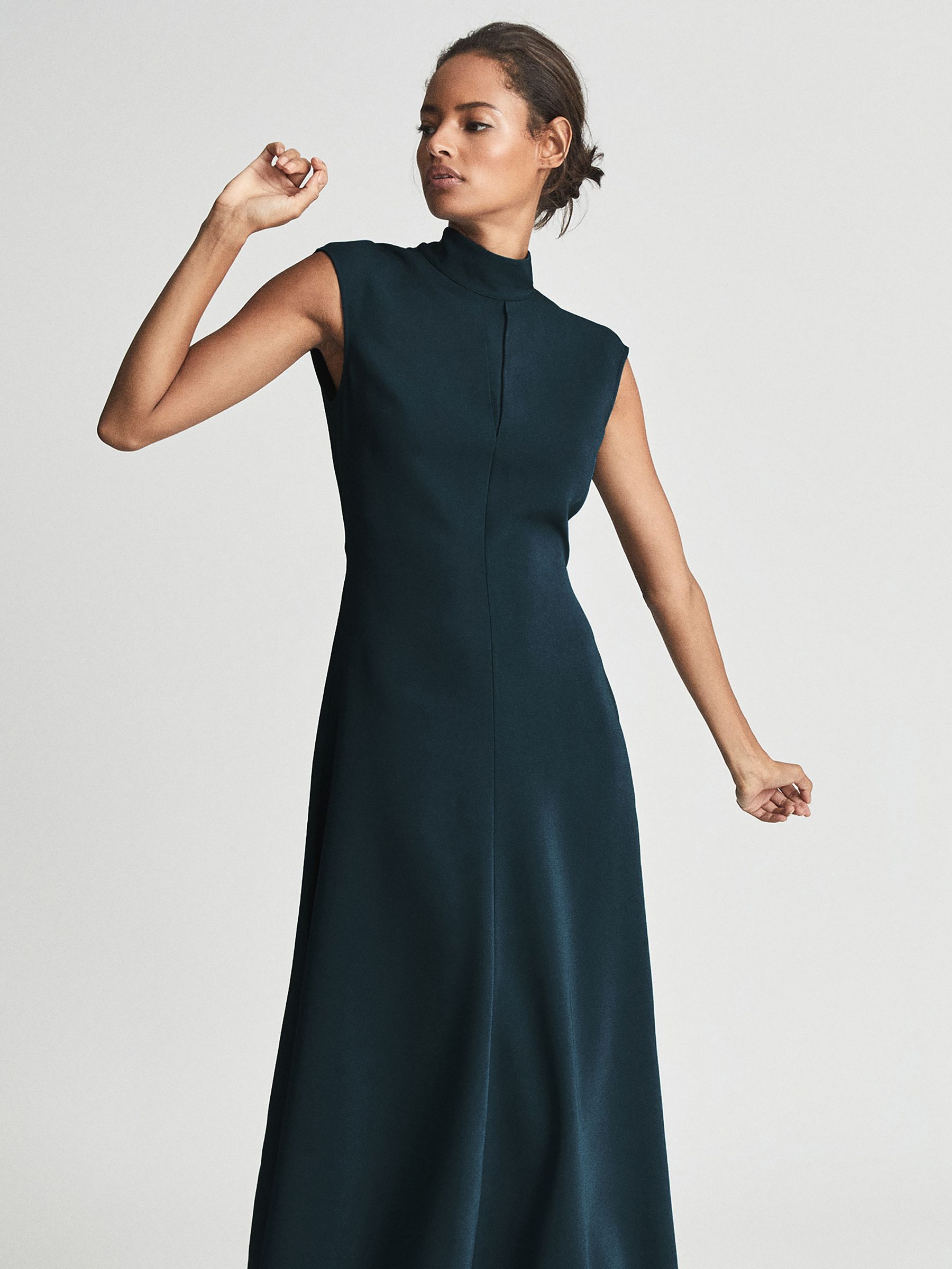 Open Back Midi Dress in Teal - Image 4 of 6