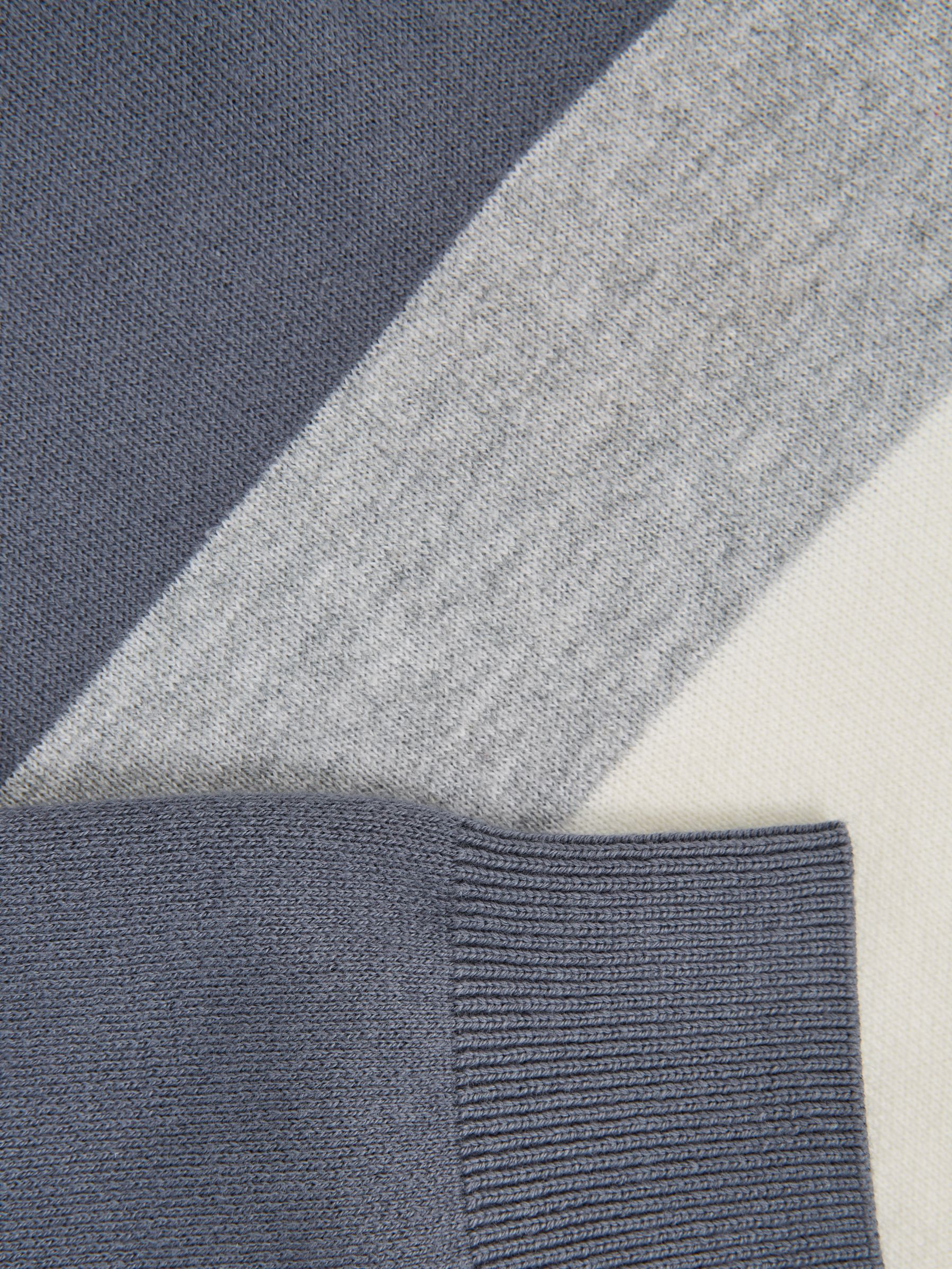 Senior Half Zip Funnel Neck Colourblock Jumper in Airforce Blue - Image 5 of 5