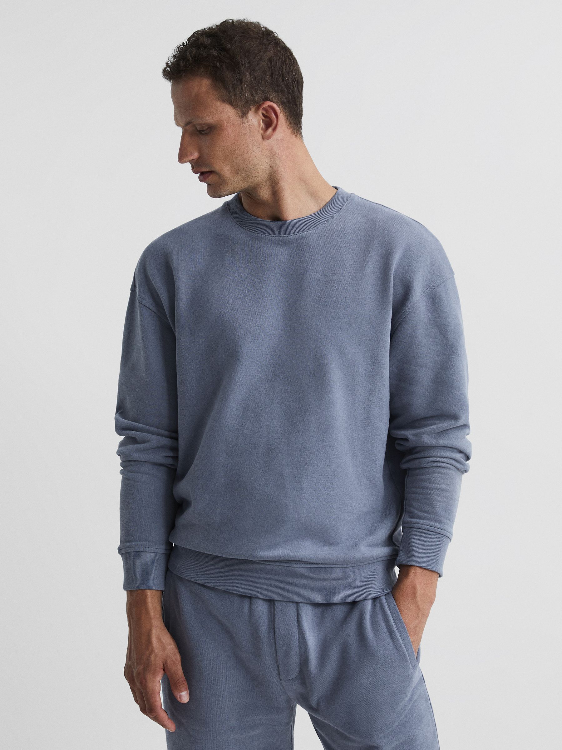Oversized Garment Dye Sweatshirt in Ashley Blue - Image 1 of 5 Oversized Garment Dye Sweatshirt in Ashley Blue - Image 1 of 5