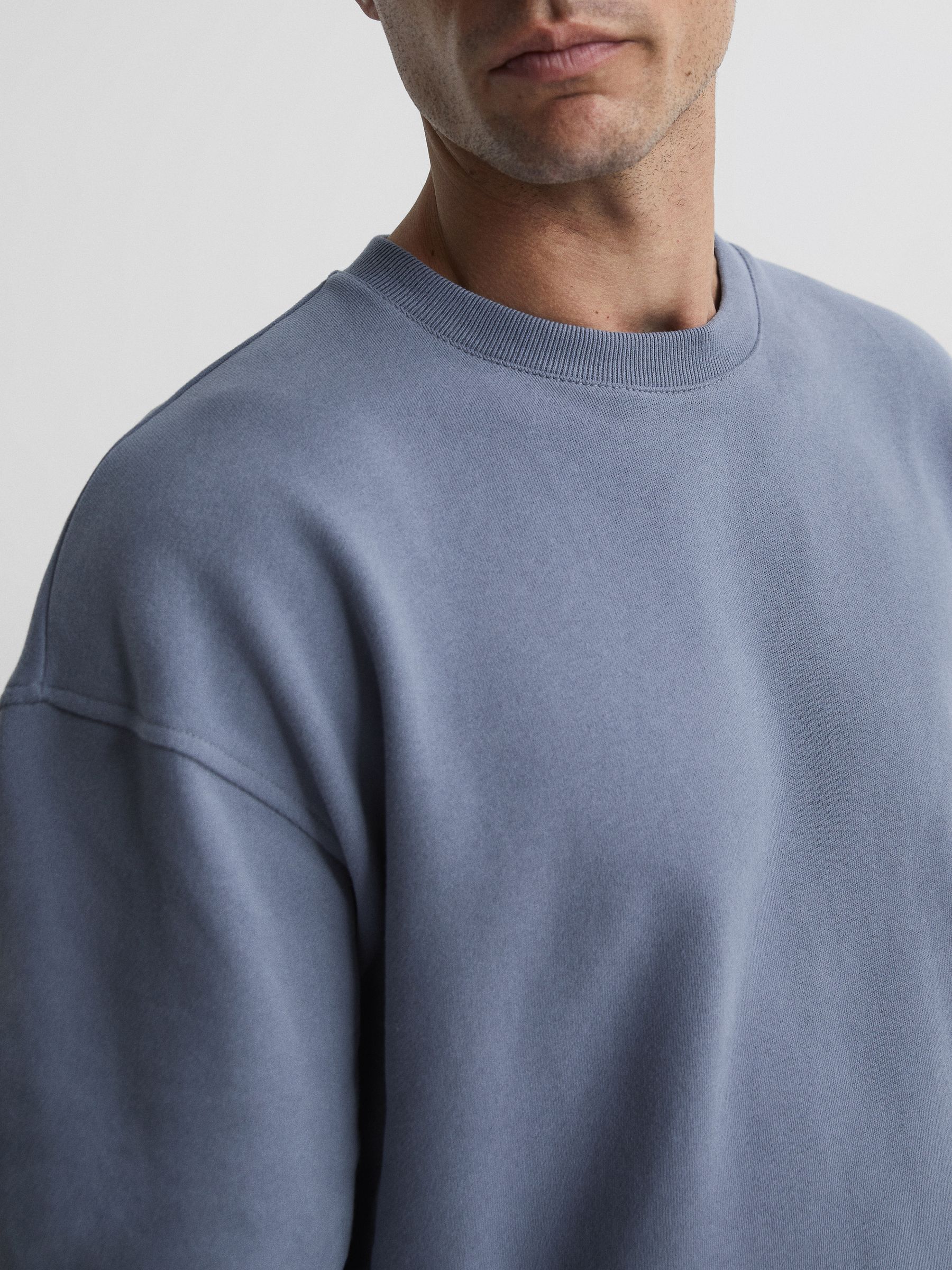 Oversized Garment Dye Sweatshirt in Ashley Blue - Image 4 of 5
