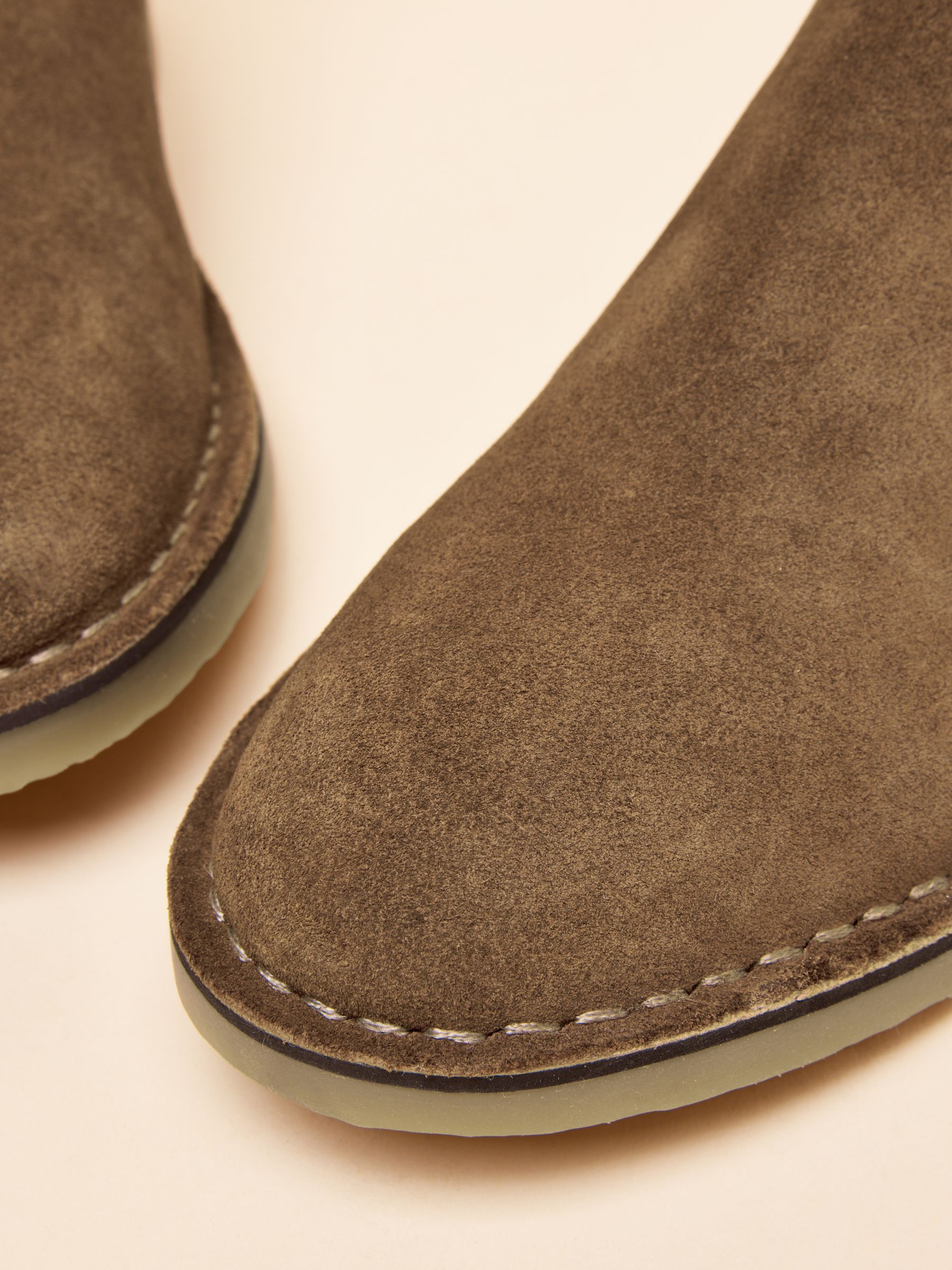 Tan Brown Suede Chelsea Boots - Image 6 of 6