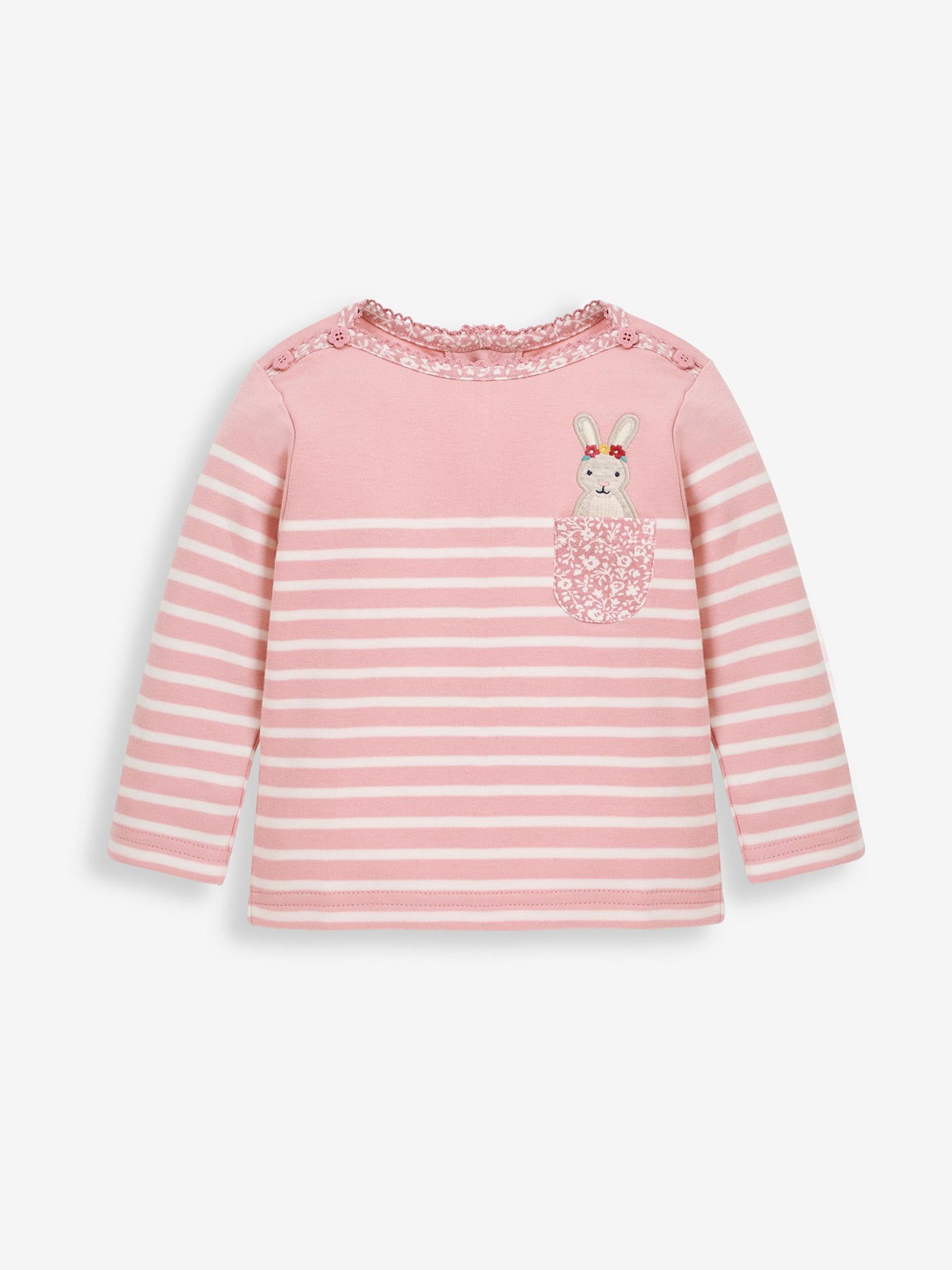 Bunny Pocket Breton Top in Pink - Image 1 of 5