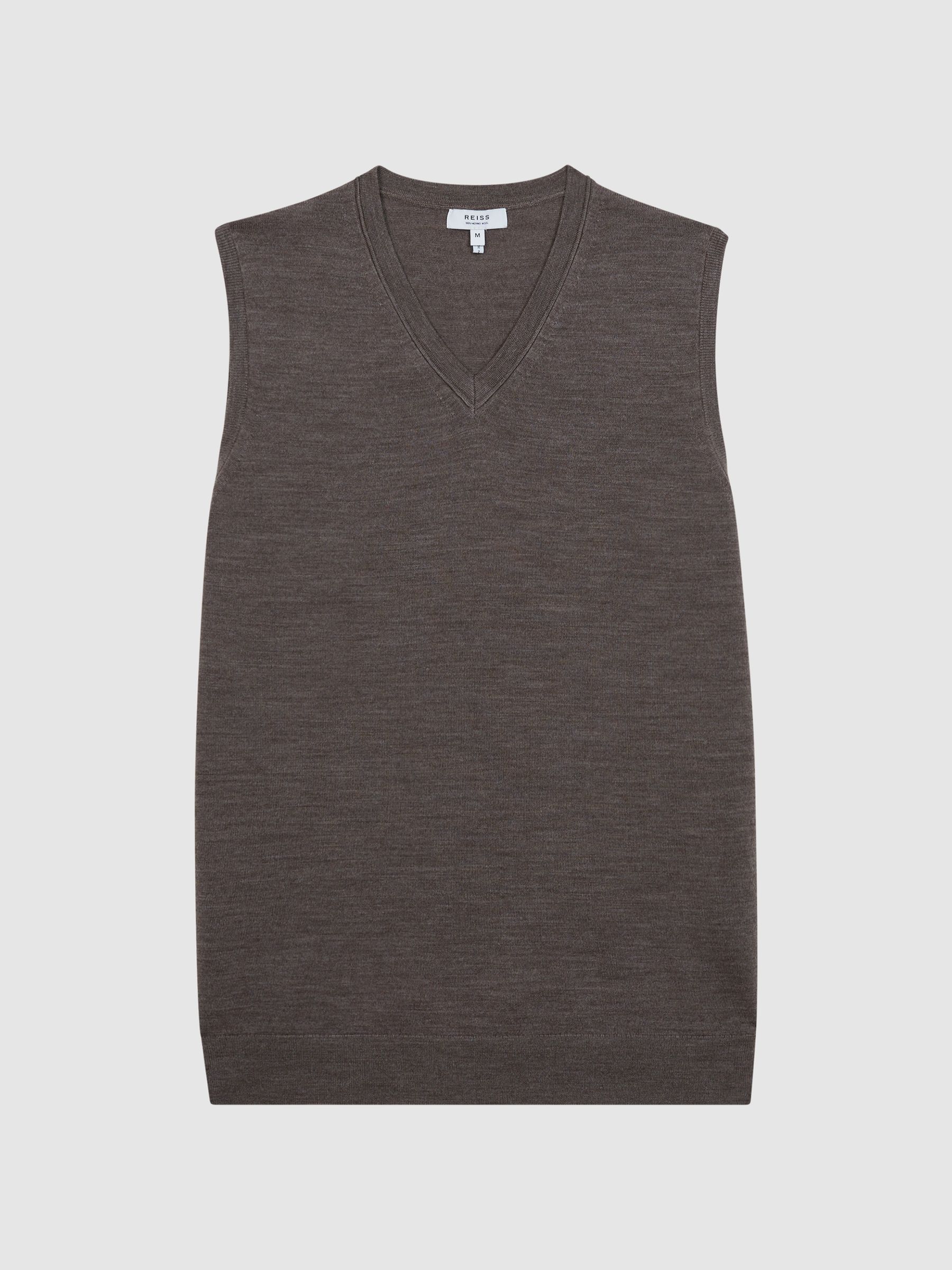 Sleeveless Merino Vest in Mouse Melange - Image 2 of 6