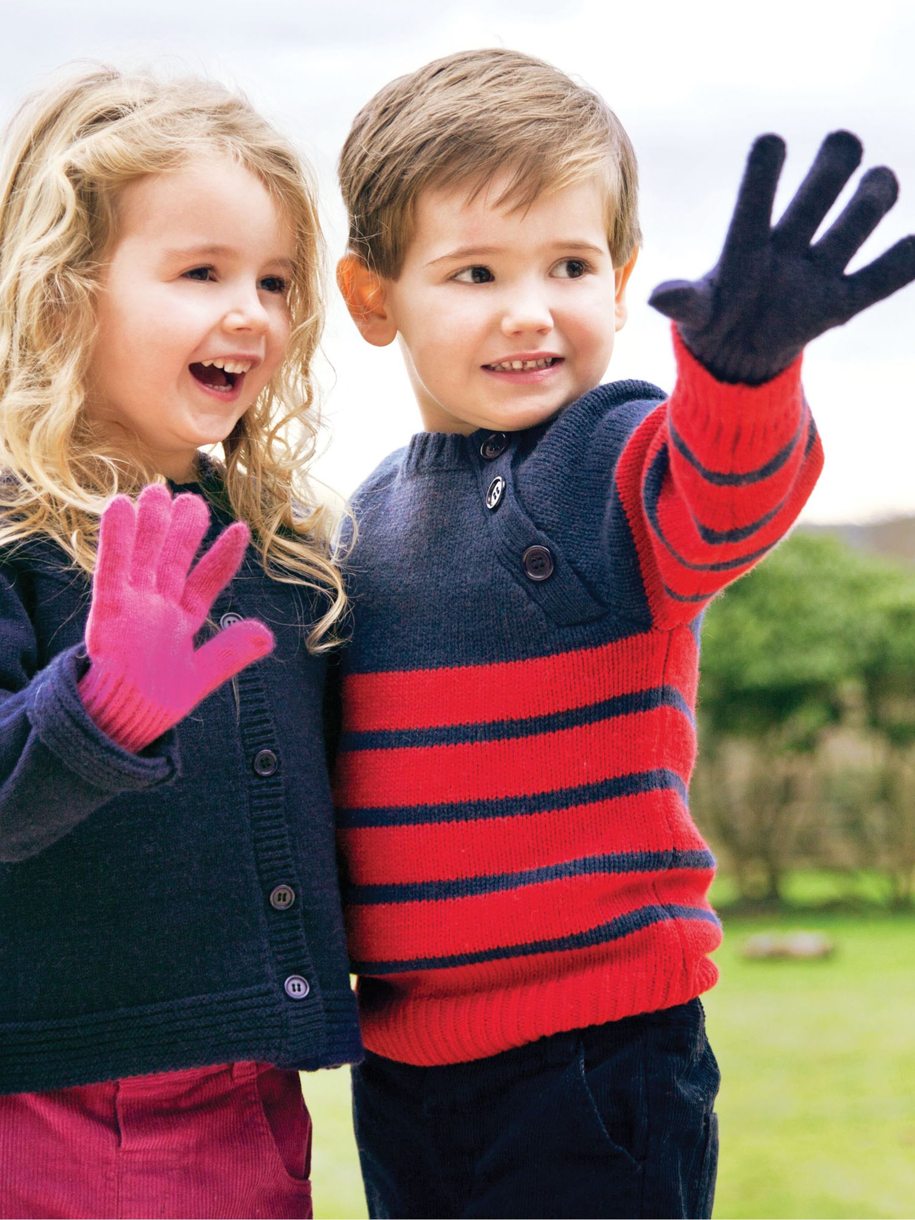 Navy Plain Knitted Gloves - Image 2 of 2