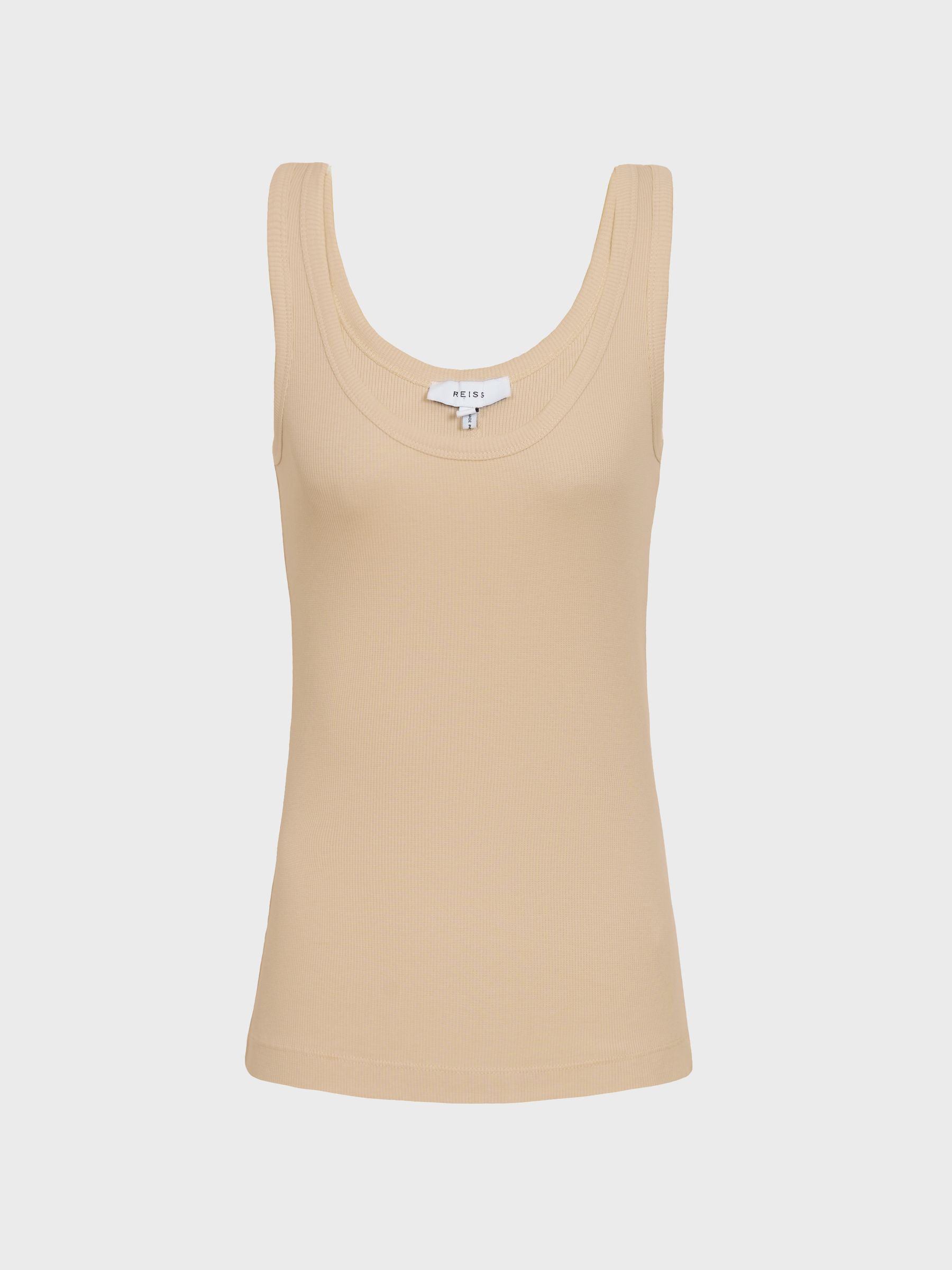 Scoop Neck Jersey Vest Top in Neutral - Image 2 of 5