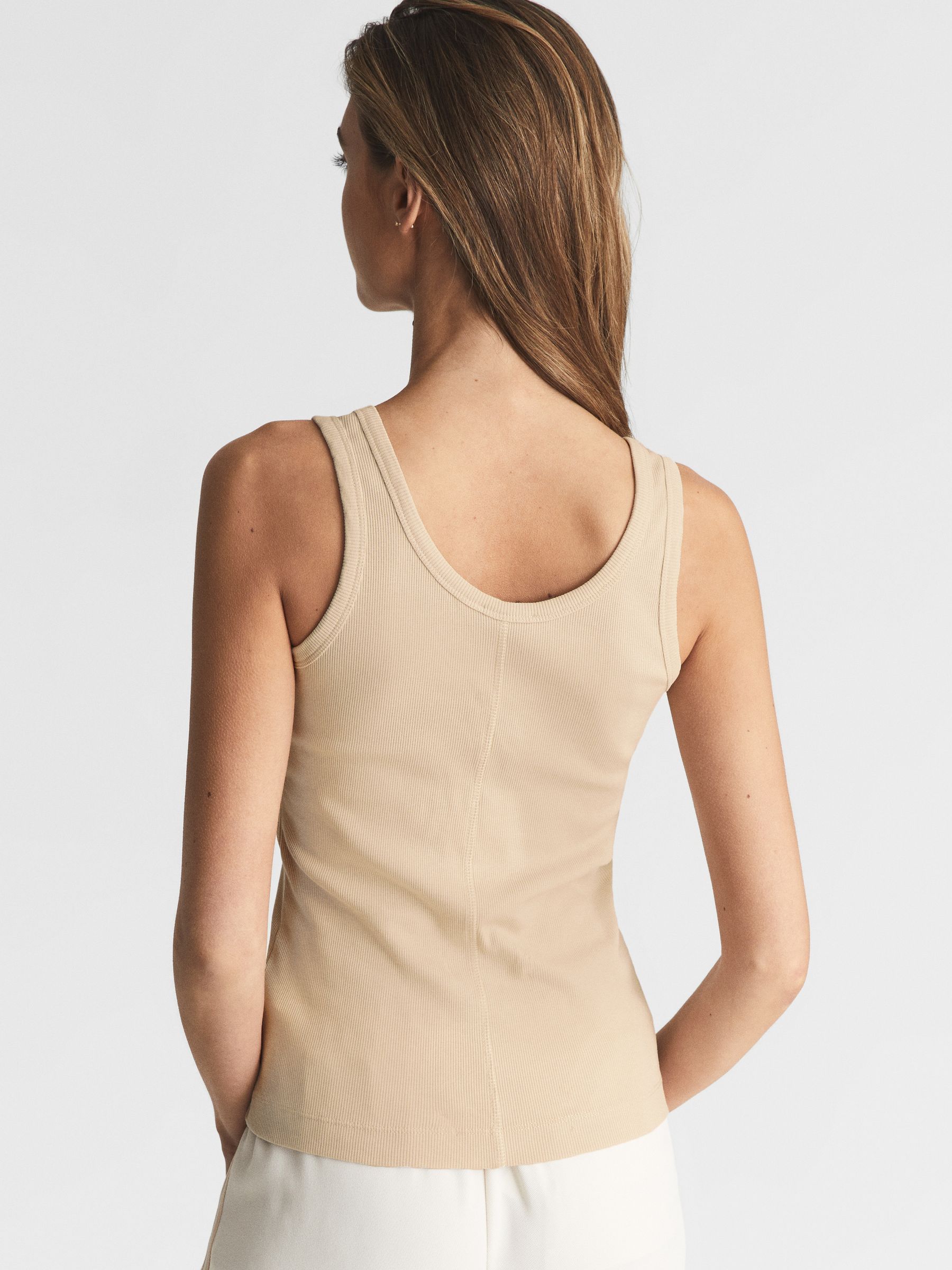 Scoop Neck Jersey Vest Top in Neutral - Image 5 of 5