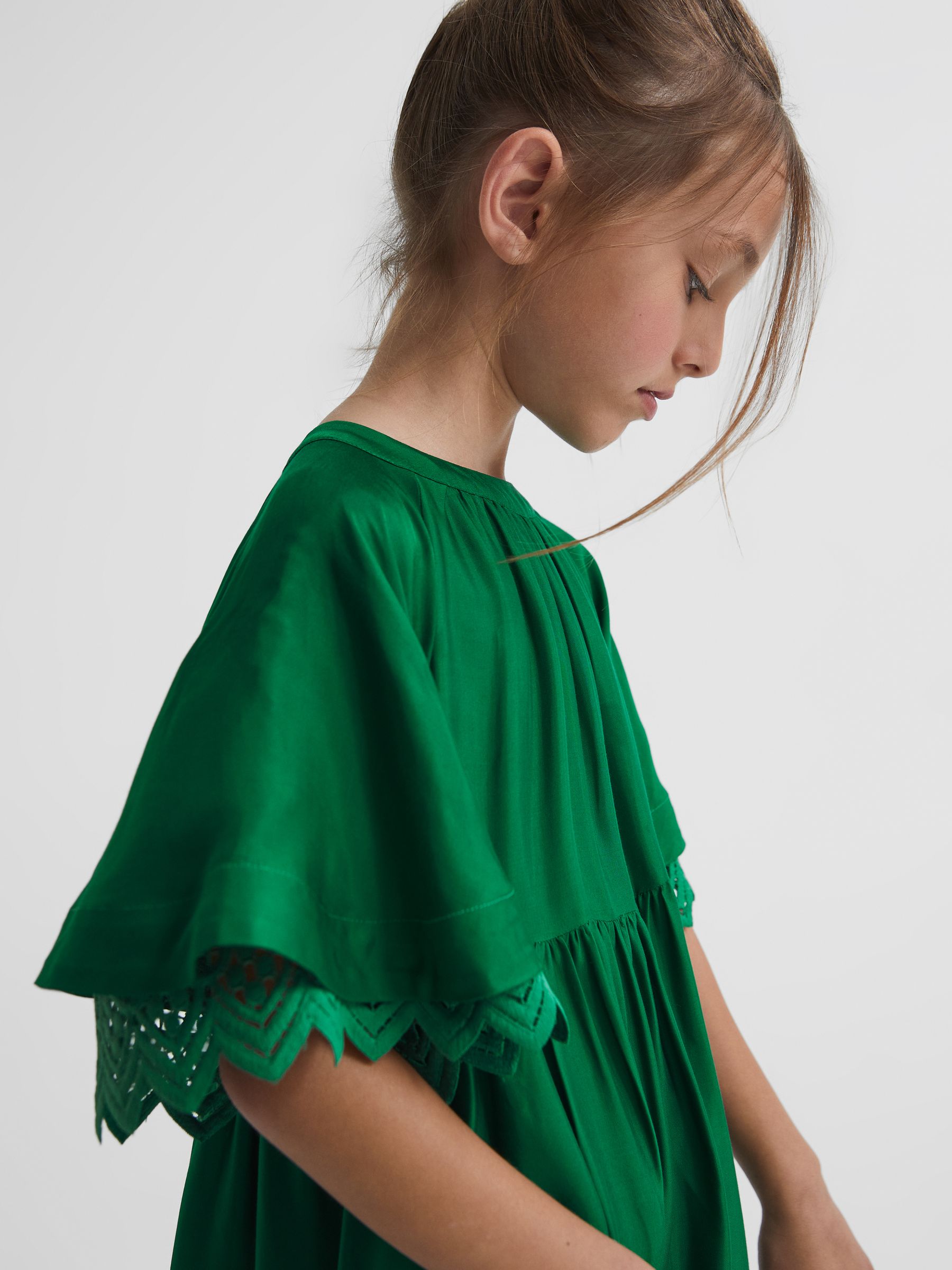 Senior Lace Sleeve Dress in Green - Image 4 of 8