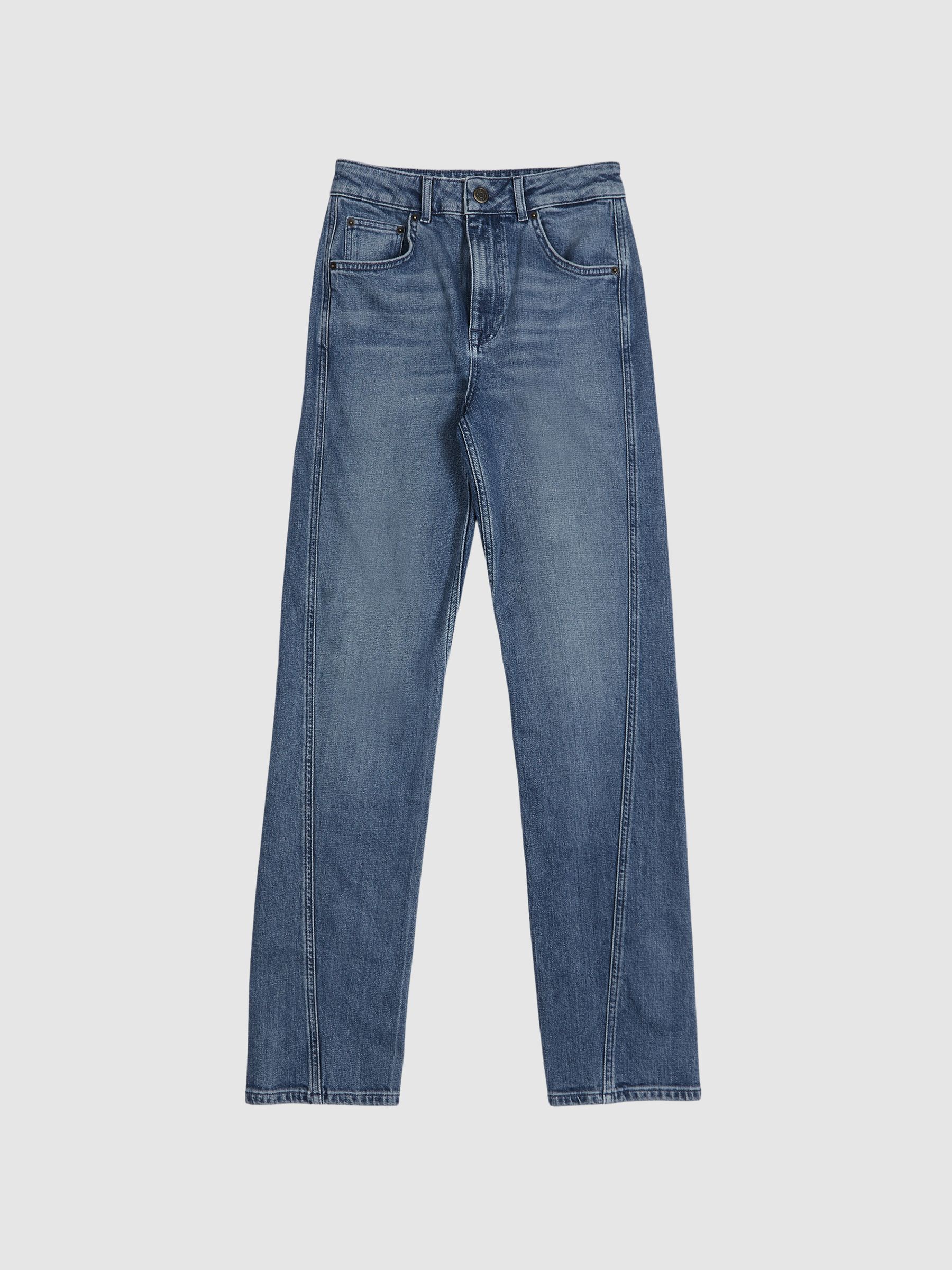 Mid Rise Straight Leg Jeans in Mid Blue - Image 2 of 9