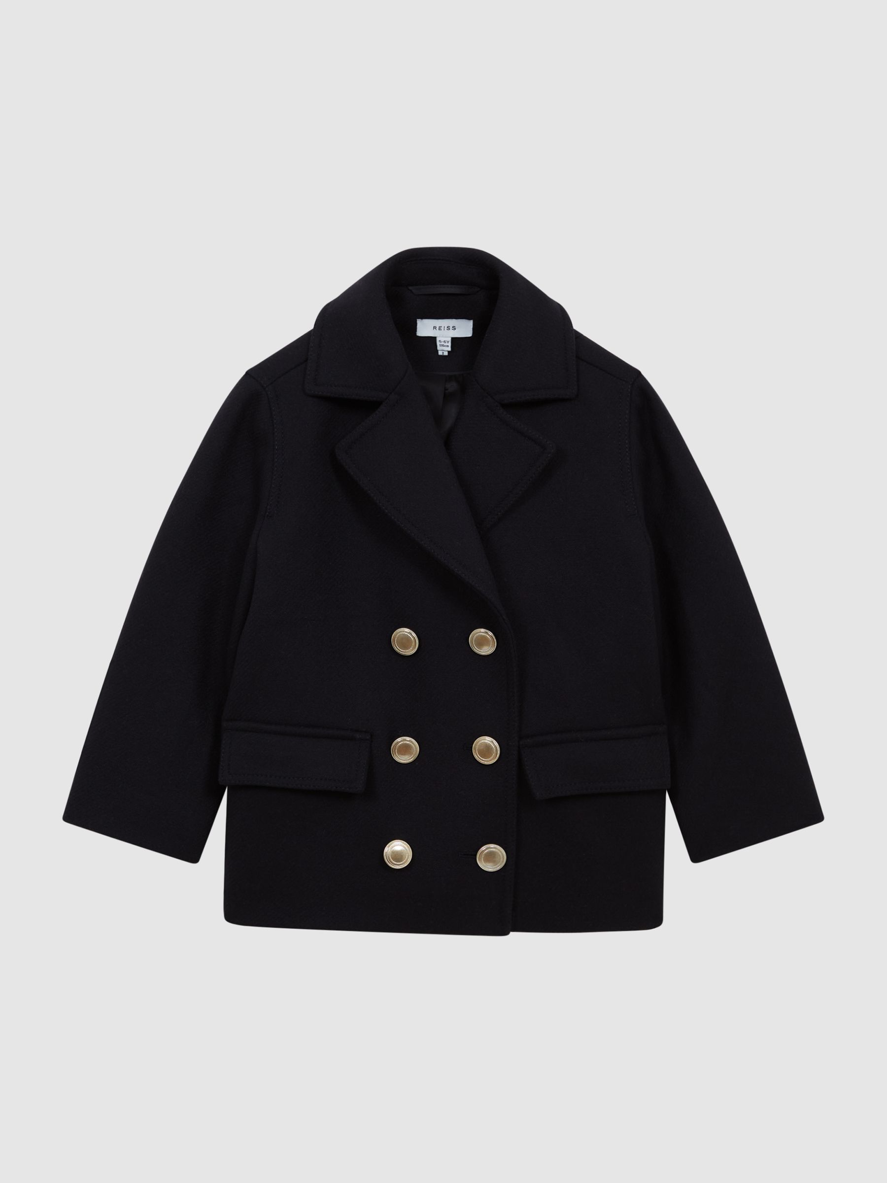4-9 yrs Wool Pea Coat in Navy - Image 2 of 8 4-9 yrs Wool Pea Coat in Navy - Image 2 of 8