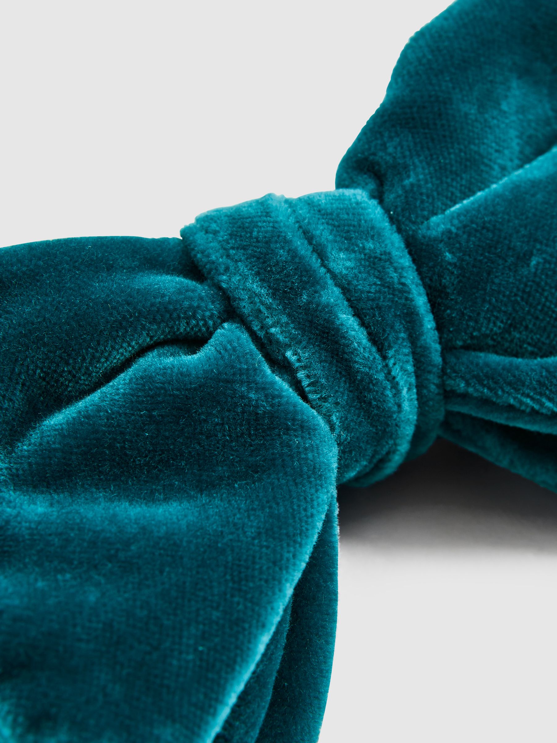 Velvet Bow Tie in Teal - Image 4 of 4