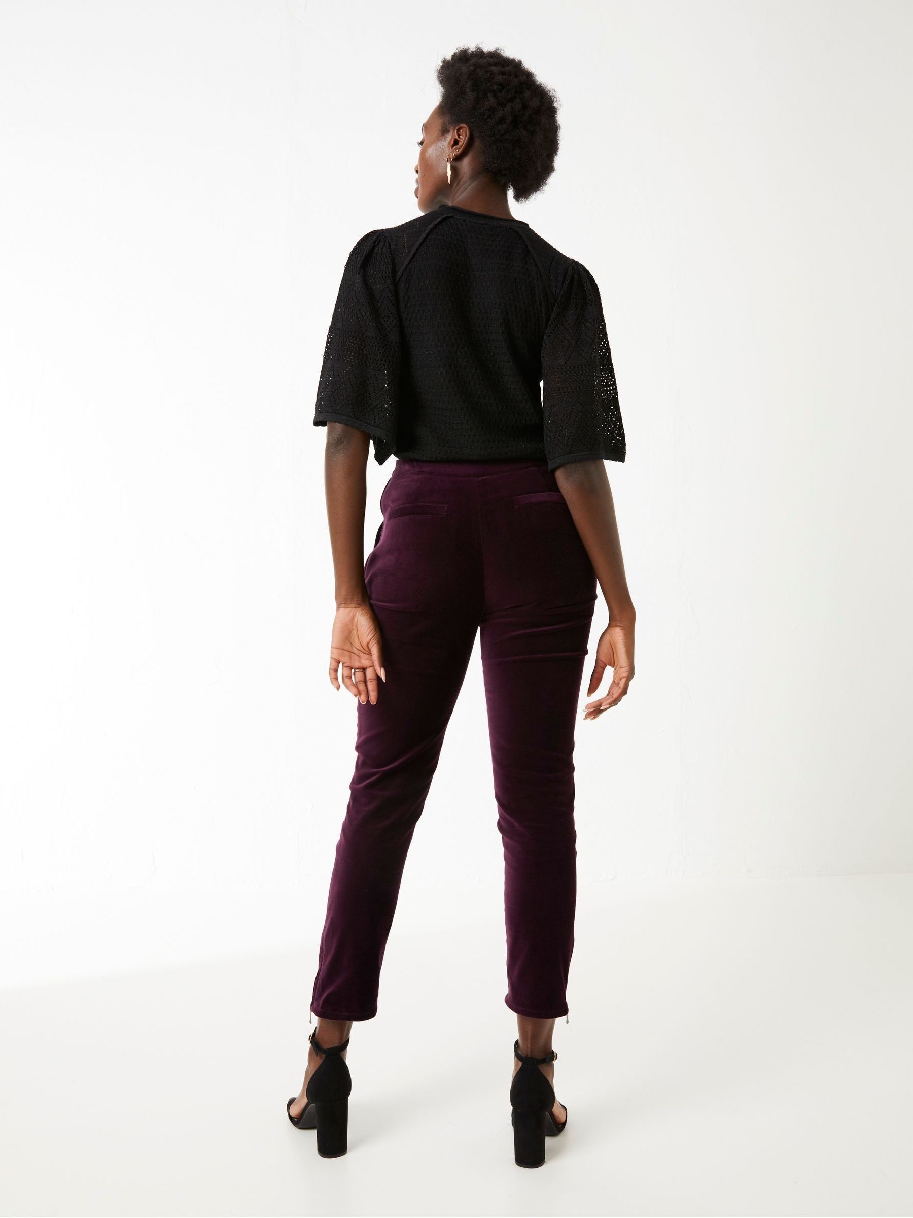 Purple Isobelle Velvet Trousers - Image 2 of 5