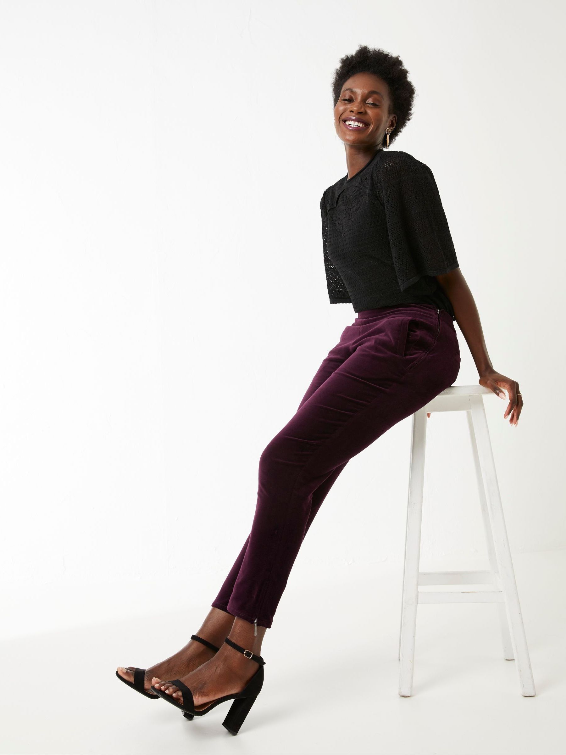 Purple Isobelle Velvet Trousers - Image 3 of 5