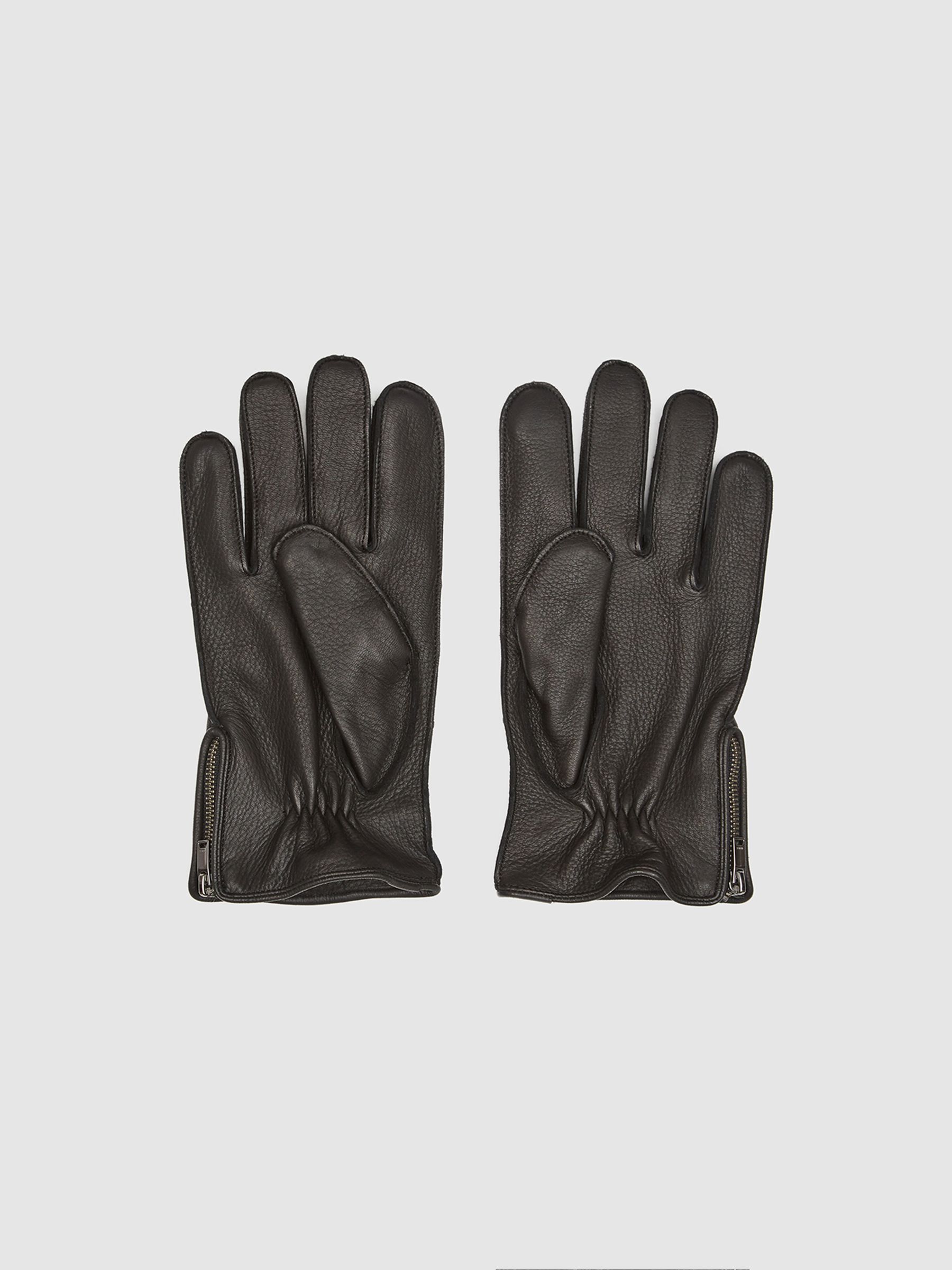 Leather Gloves in Black - Image 3 of 4