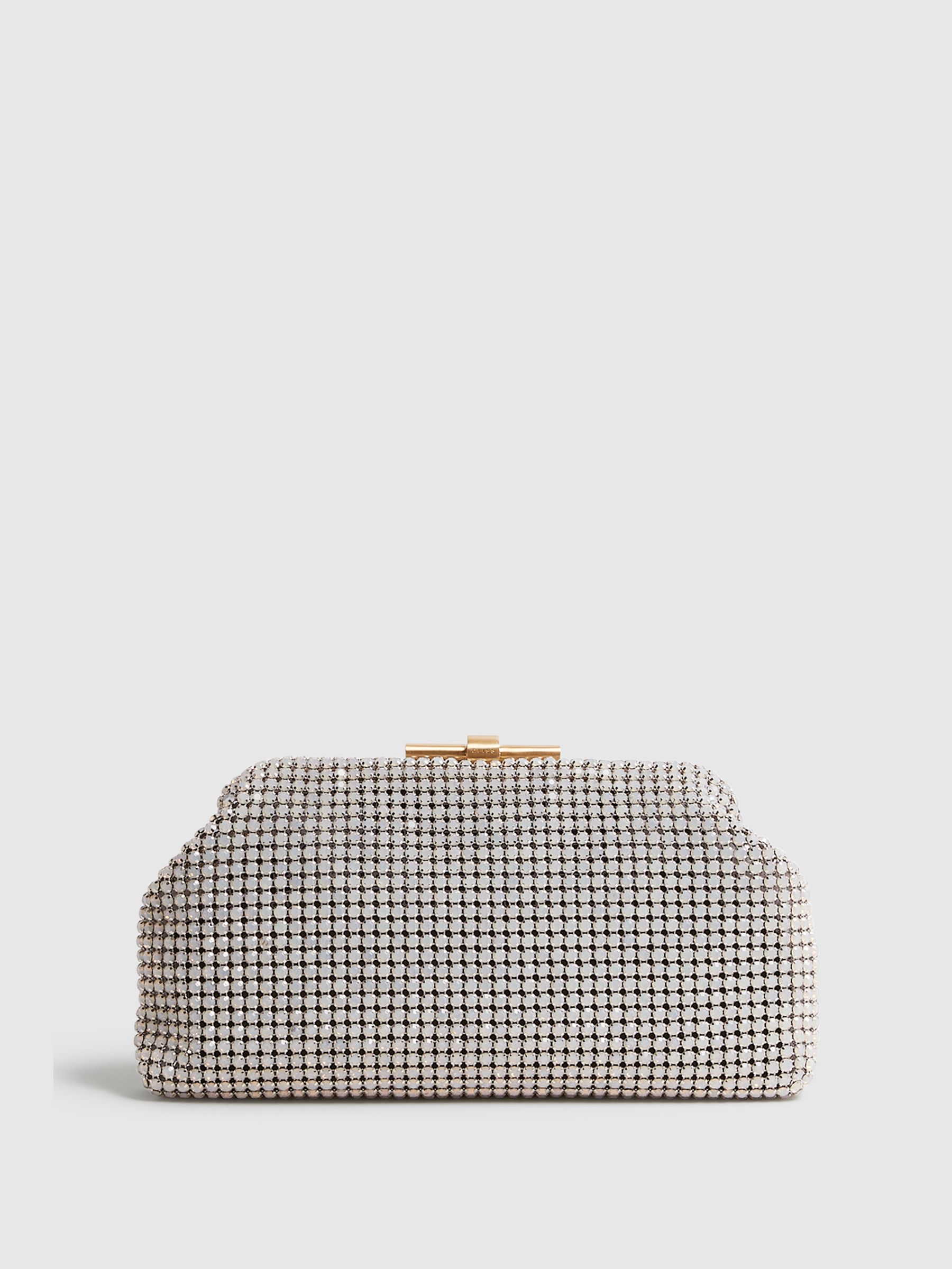 Embellished Clutch Bag in Opal - Image 1 of 7