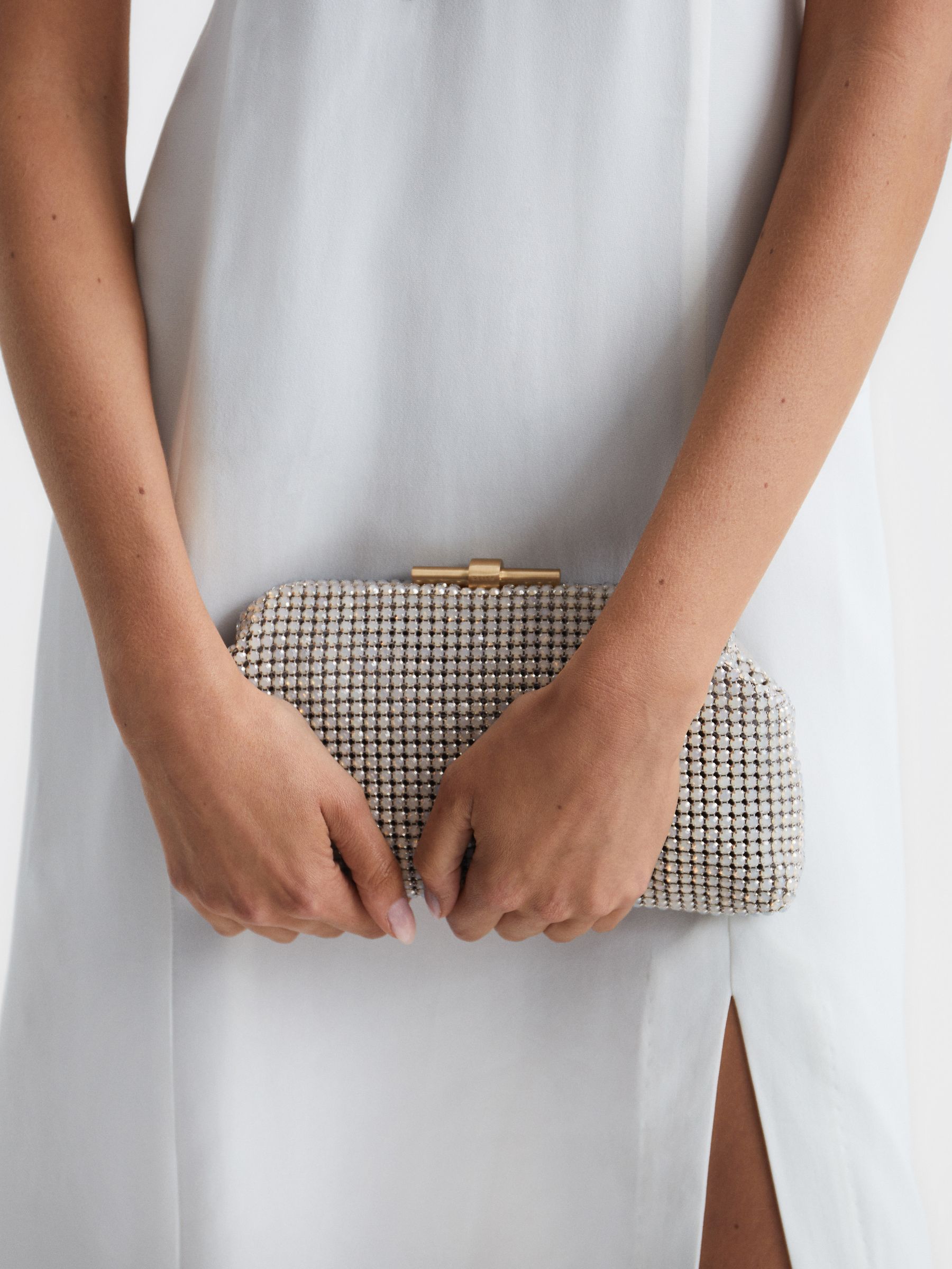 Embellished Clutch Bag in Opal - Image 4 of 7