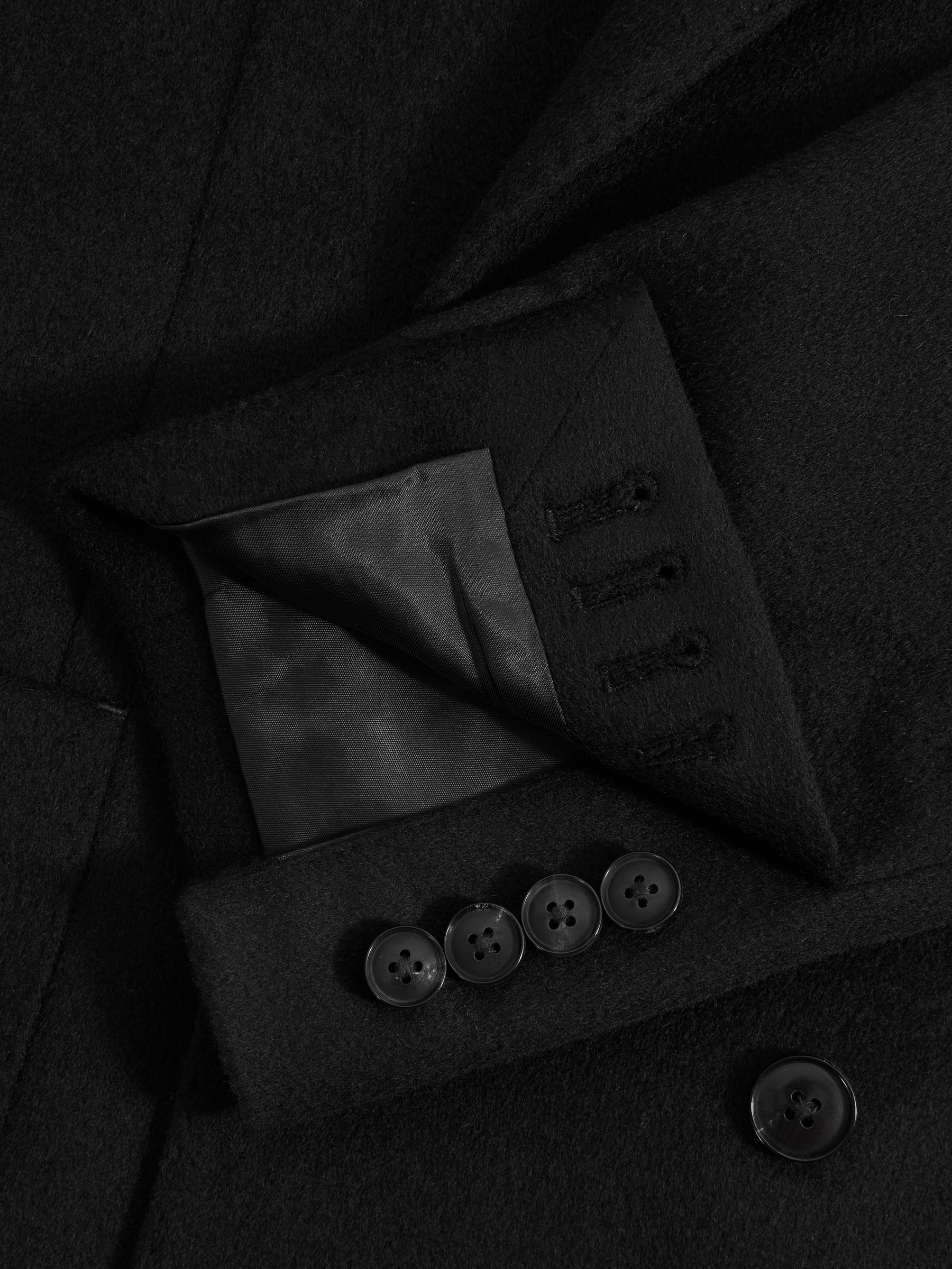 Atelier Cashmere Slim Fit Double Breasted Blazer in Black - Image 7 of 8