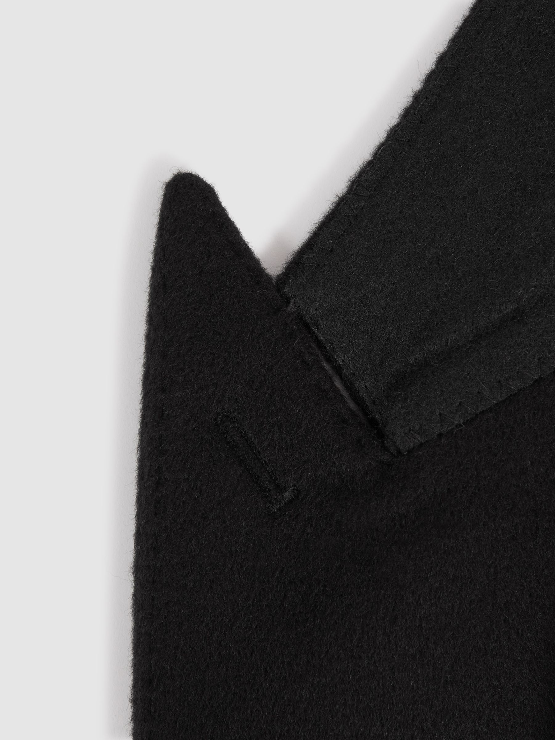 Atelier Cashmere Slim Fit Double Breasted Blazer in Black - Image 8 of 8