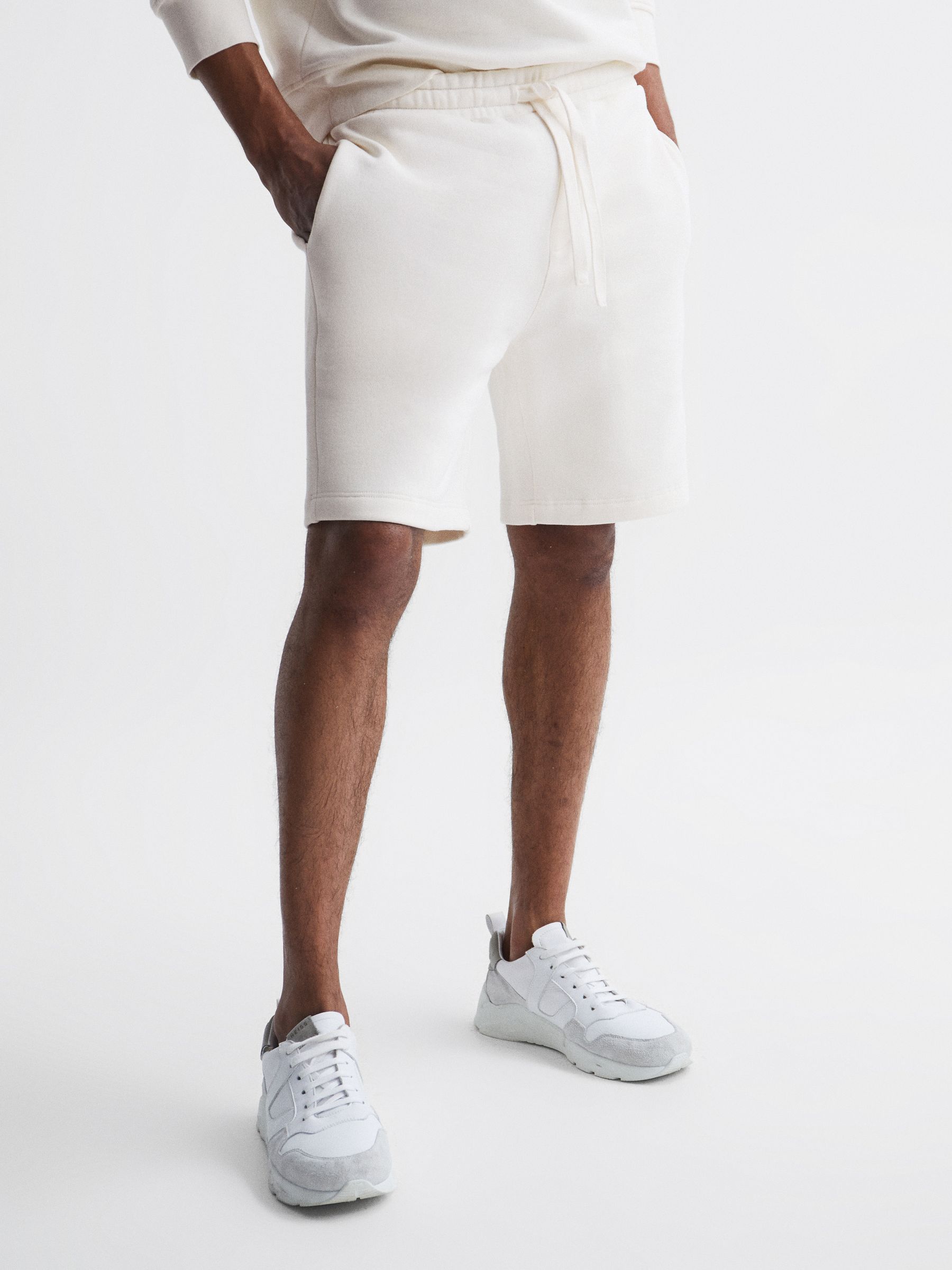 Drawstring Shorts in Ecru - Image 1 of 6