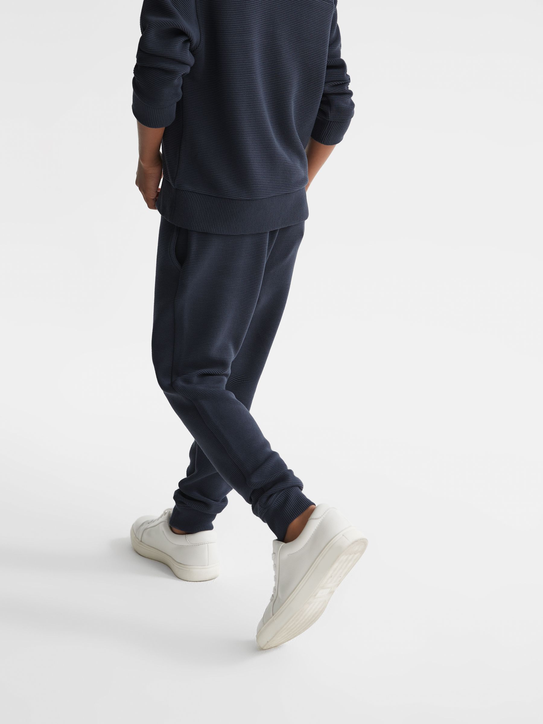 Senior Ribbed Jersey Joggers in Airforce Blue - Image 1 of 5
