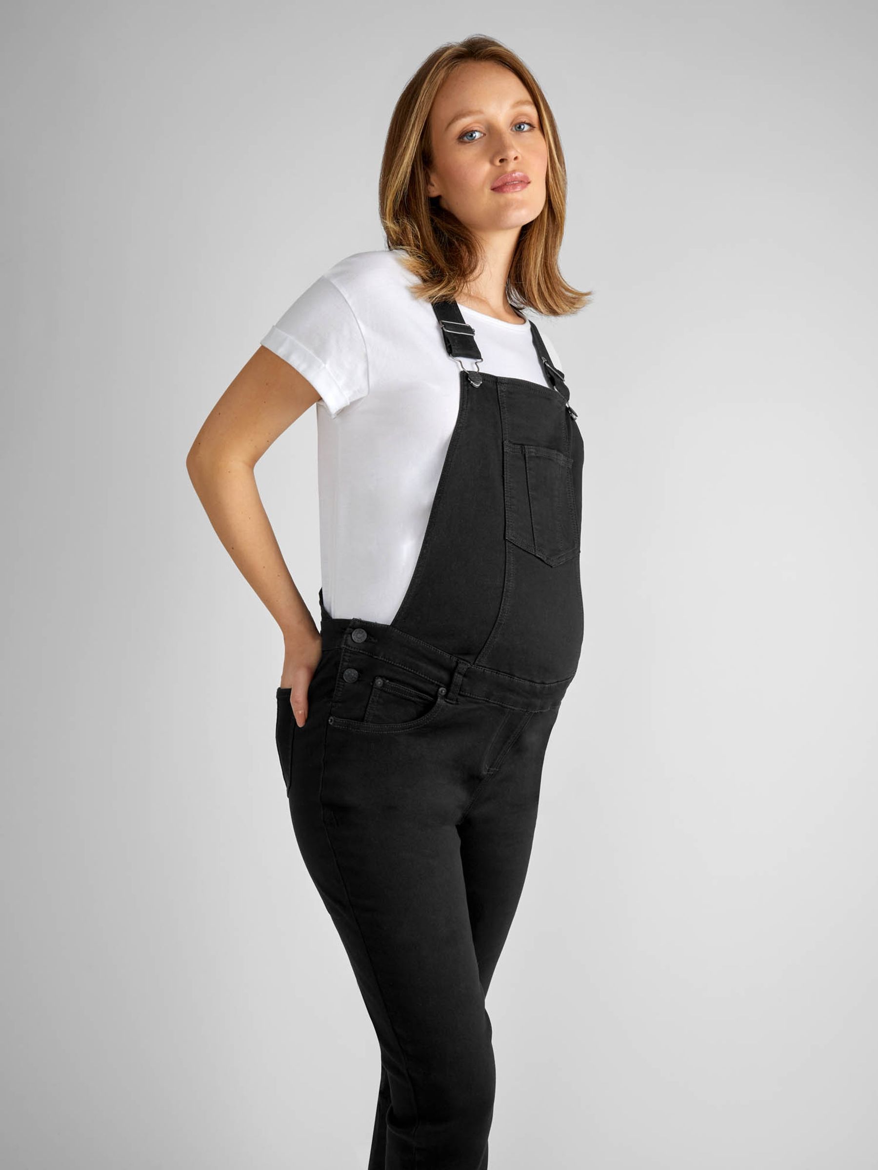 Black Maternity Dungarees - Image 3 of 4