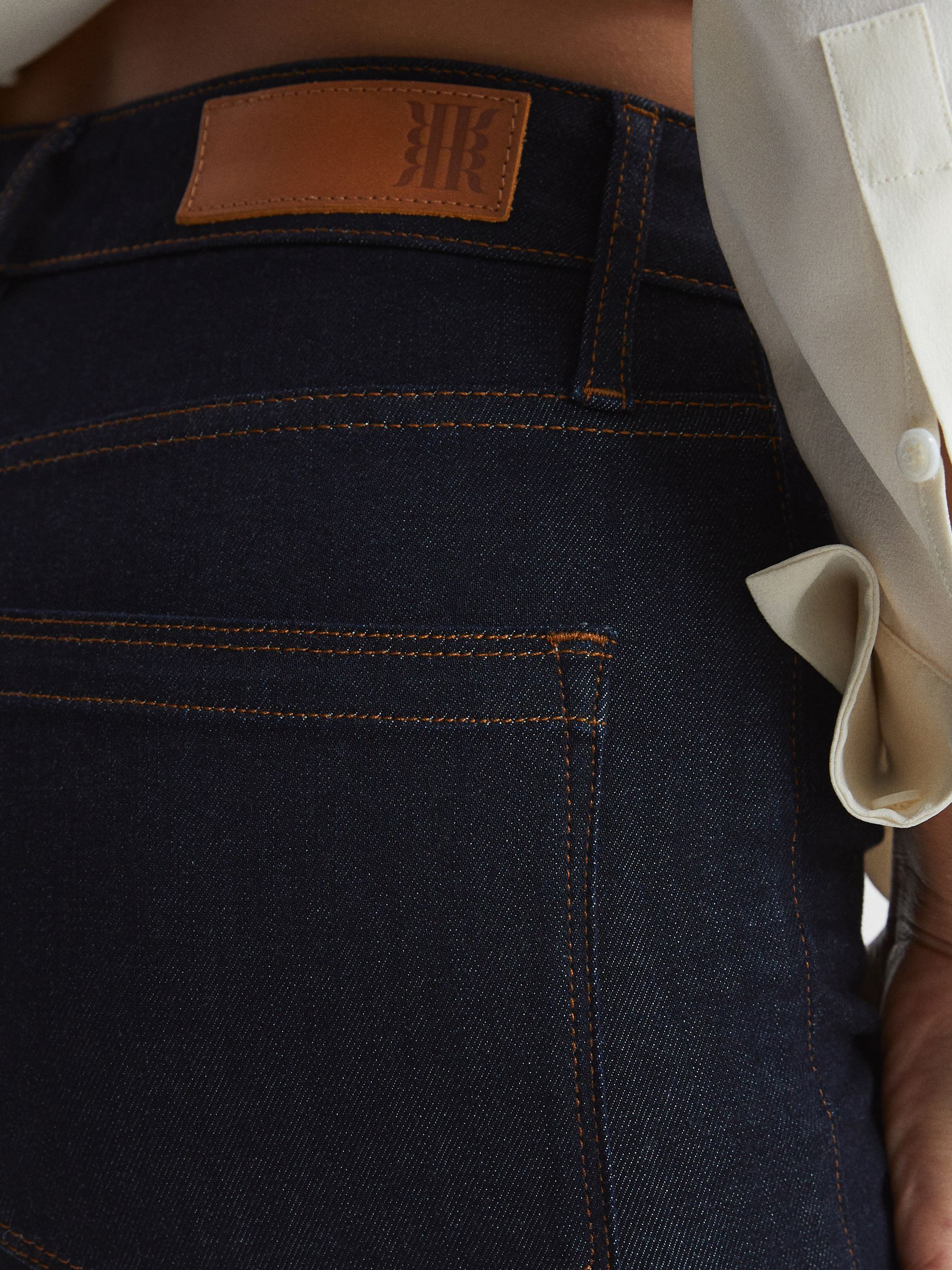 High Rise Flared Jeans in Dark Blue - Image 8 of 8