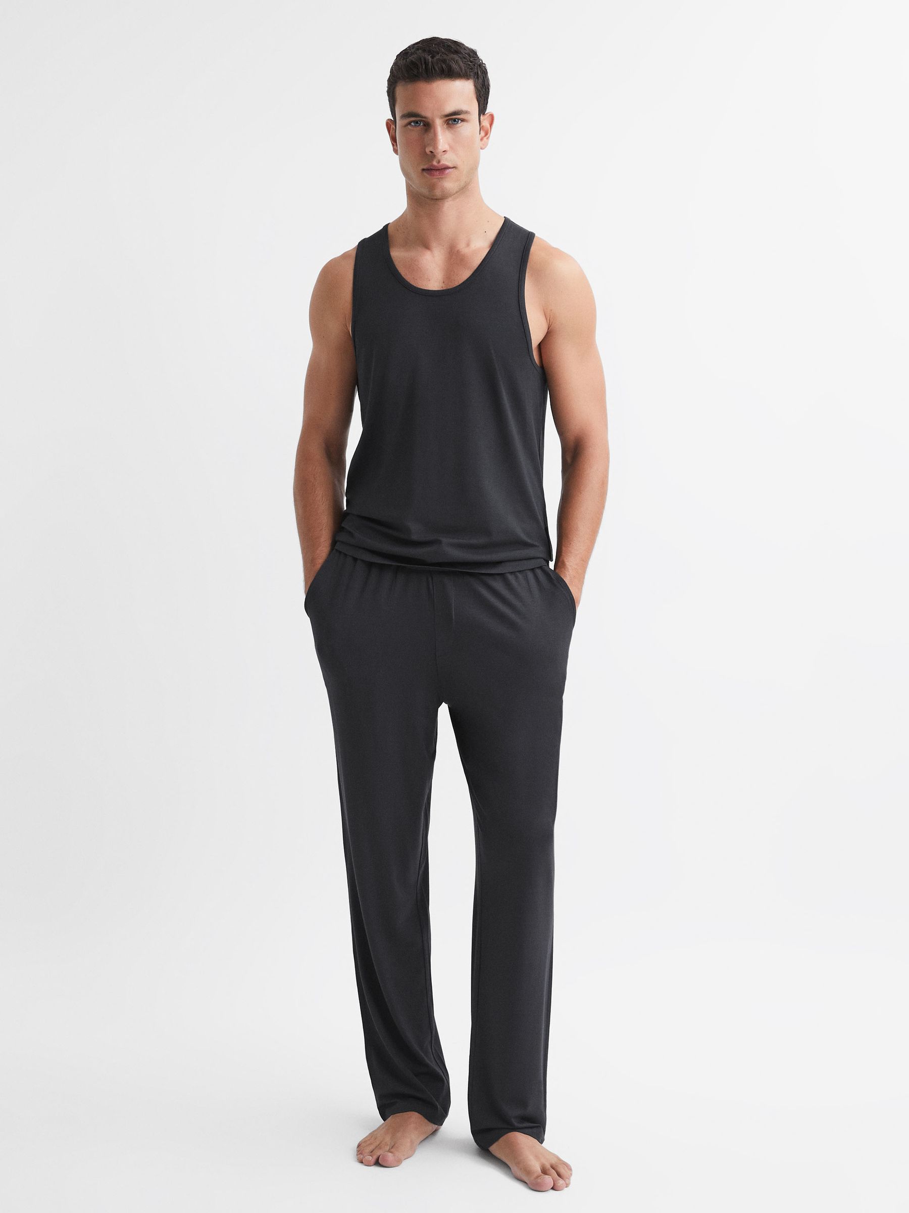Jersey Scoop Neck Vest in Charcoal - Image 3 of 5