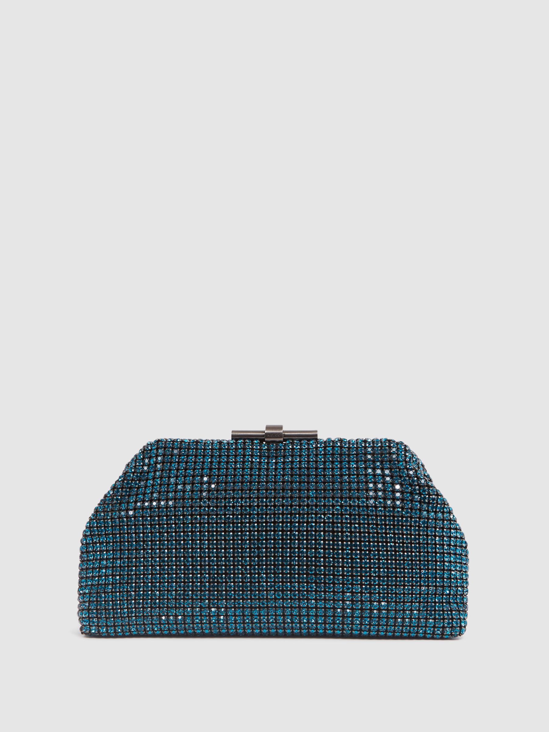 Embellished Clutch Bag in Teal - Image 2 of 7