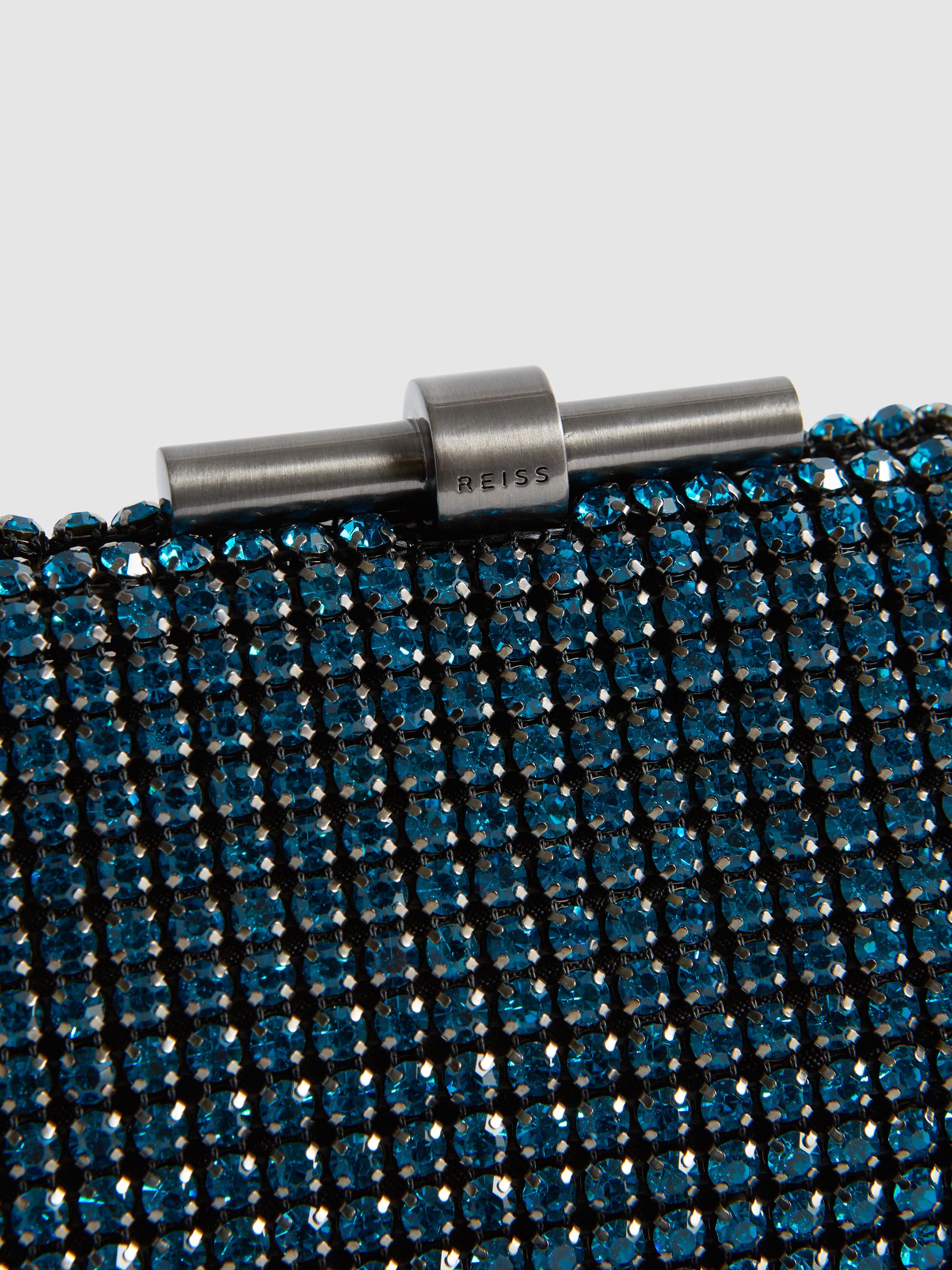 Embellished Clutch Bag in Teal - Image 5 of 7