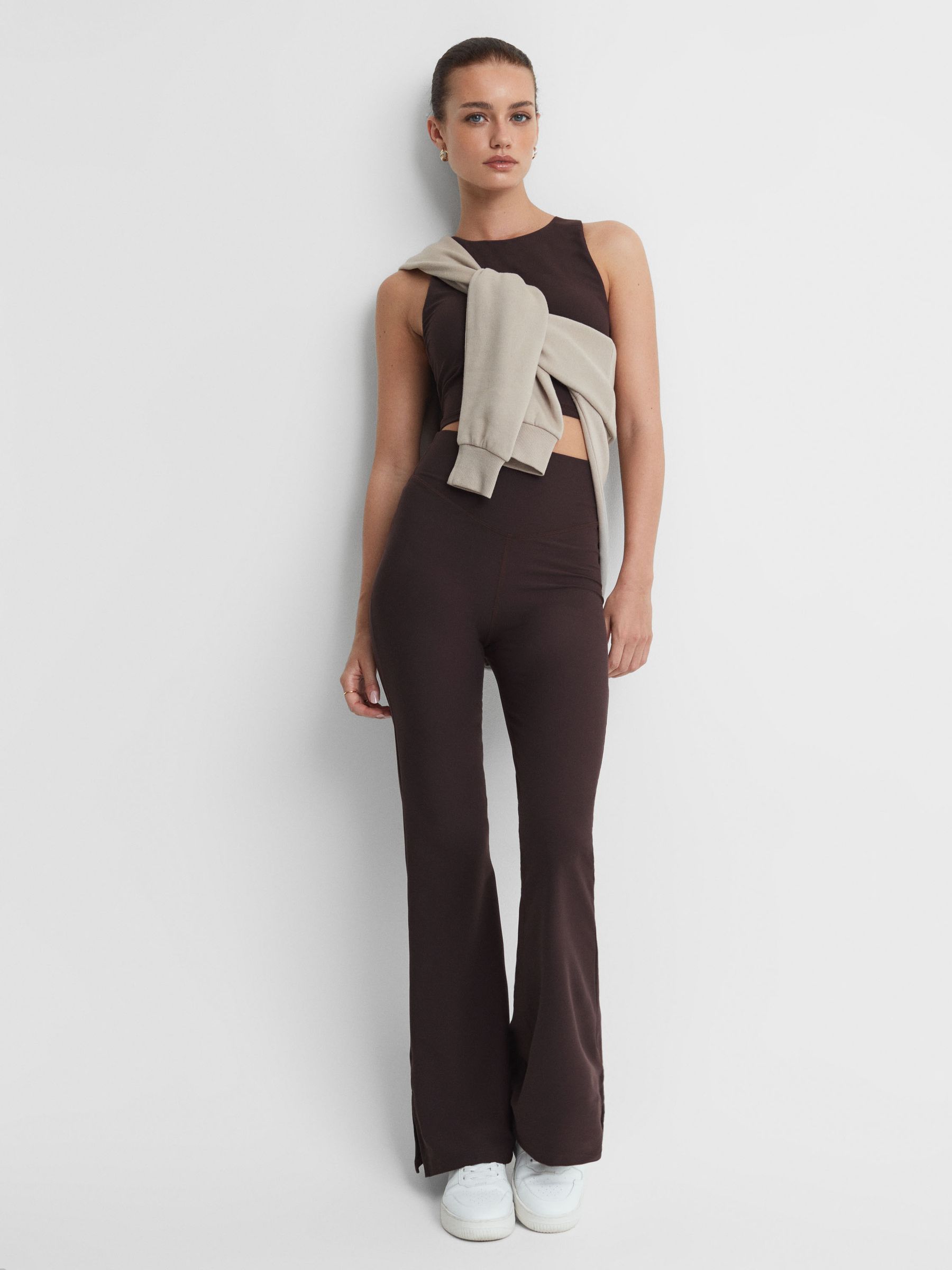 The Upside High Rise Flared Leggings in Brown - Image 3 of 4