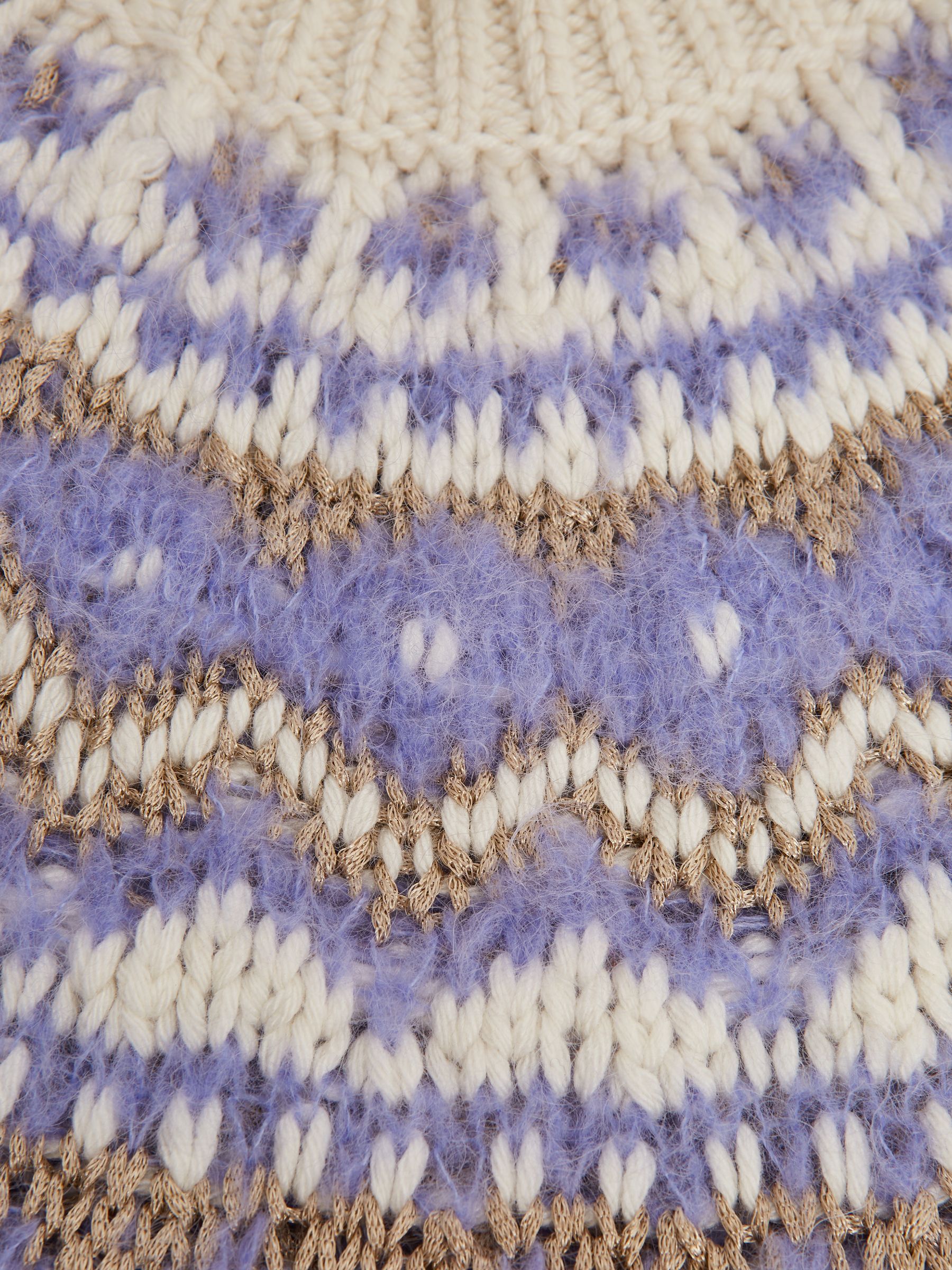 Junior Fairisle Pattern Knitted Jumper in Purple - Image 6 of 6