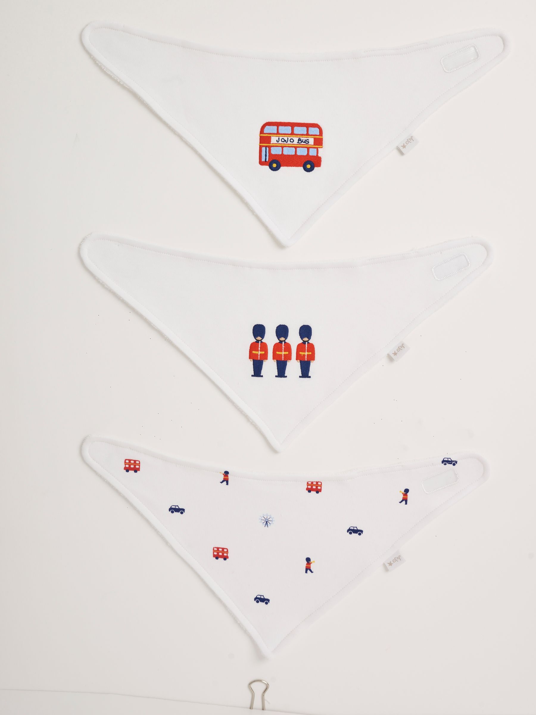 3-Pack London Dribble Bibs in White - Image 1 of 3