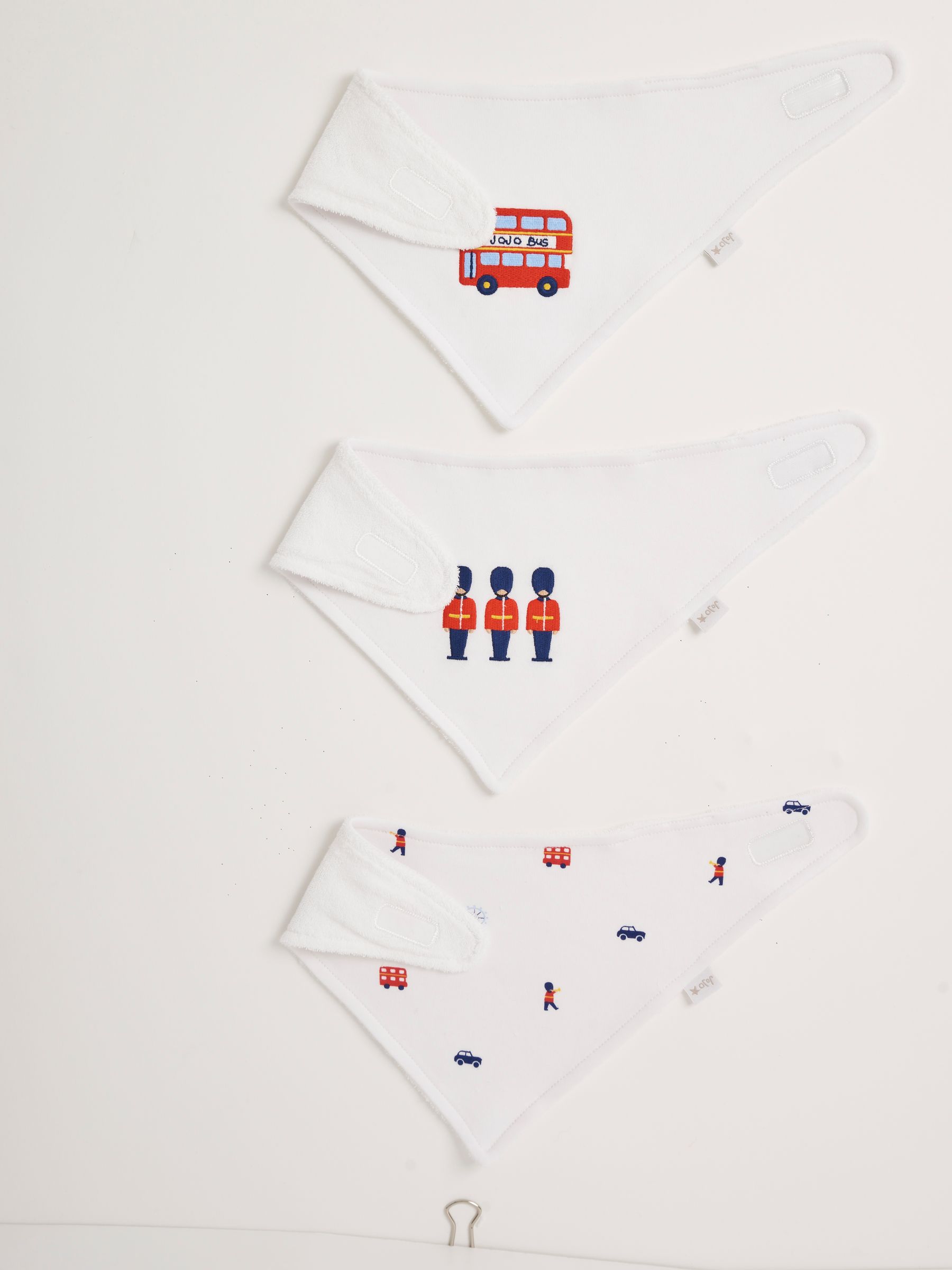 3-Pack London Dribble Bibs in White - Image 2 of 3