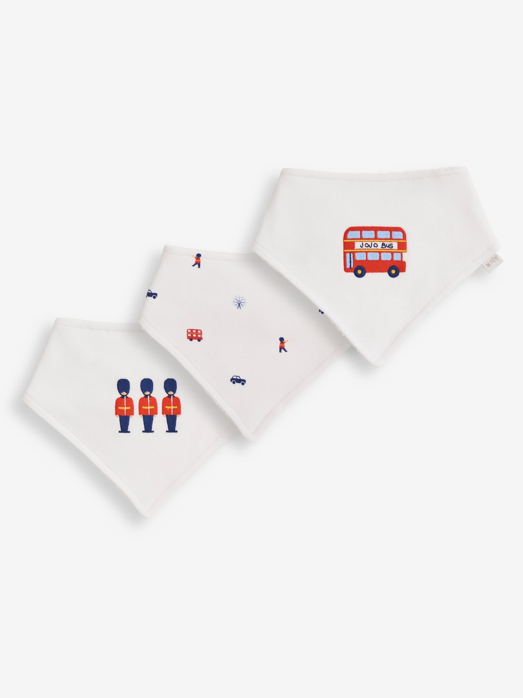 3-Pack London Dribble Bibs in White - Image 3 of 3