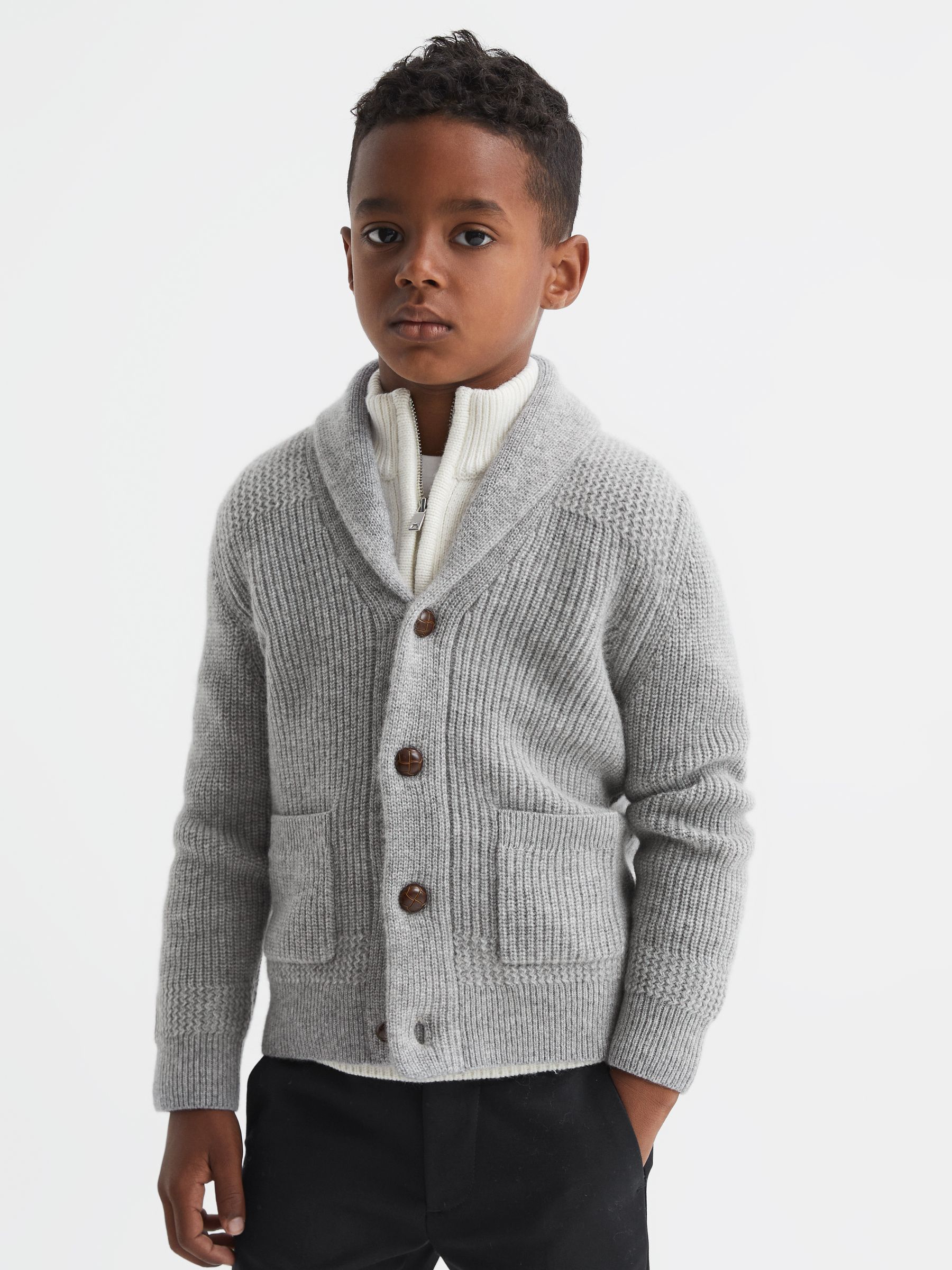 Strickjacken Cardigan Herren Kaschmir Grey Kaschmir Strickjacke