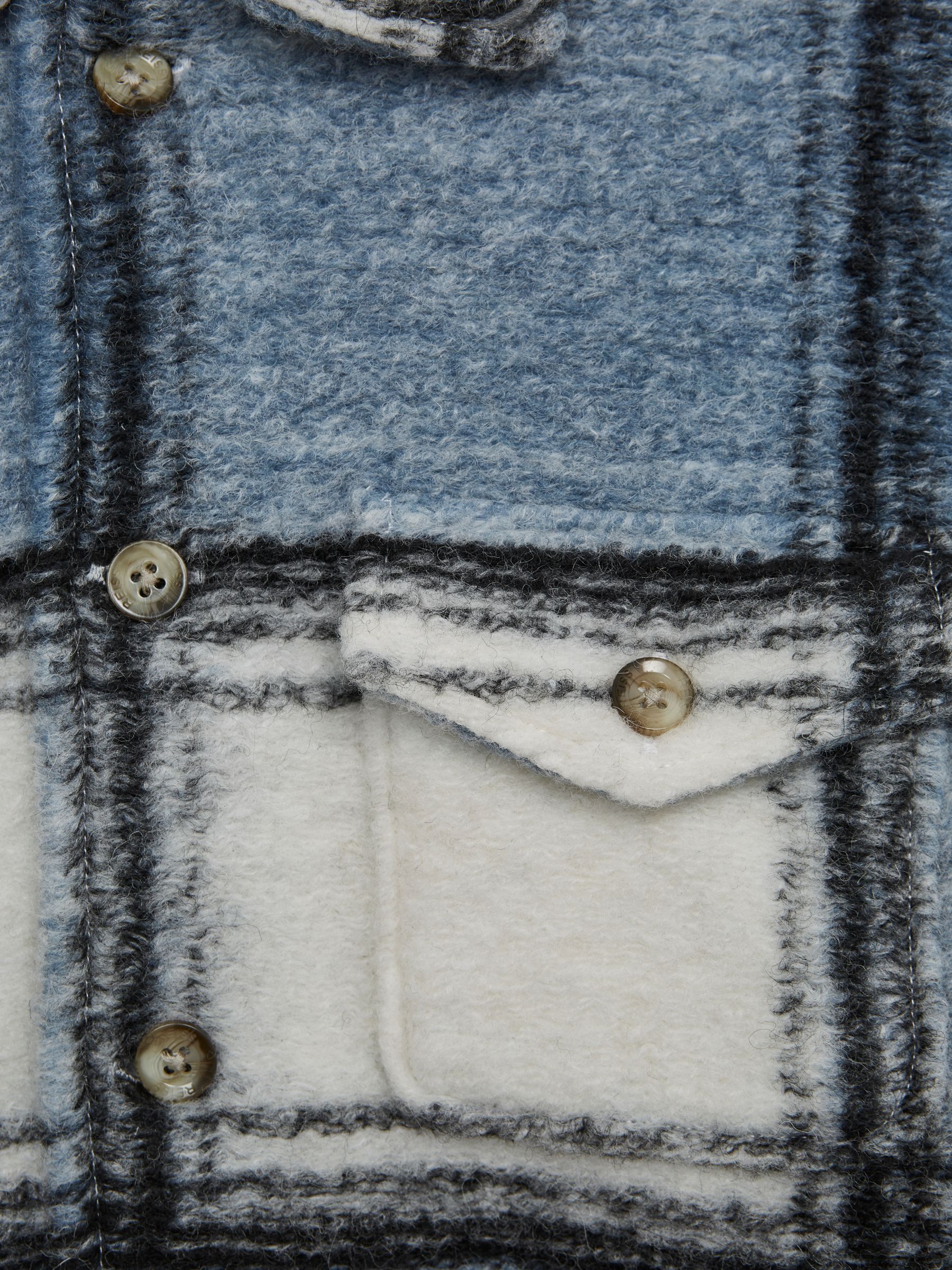 Senior Checked Overshirt in Blue - Image 5 of 5
