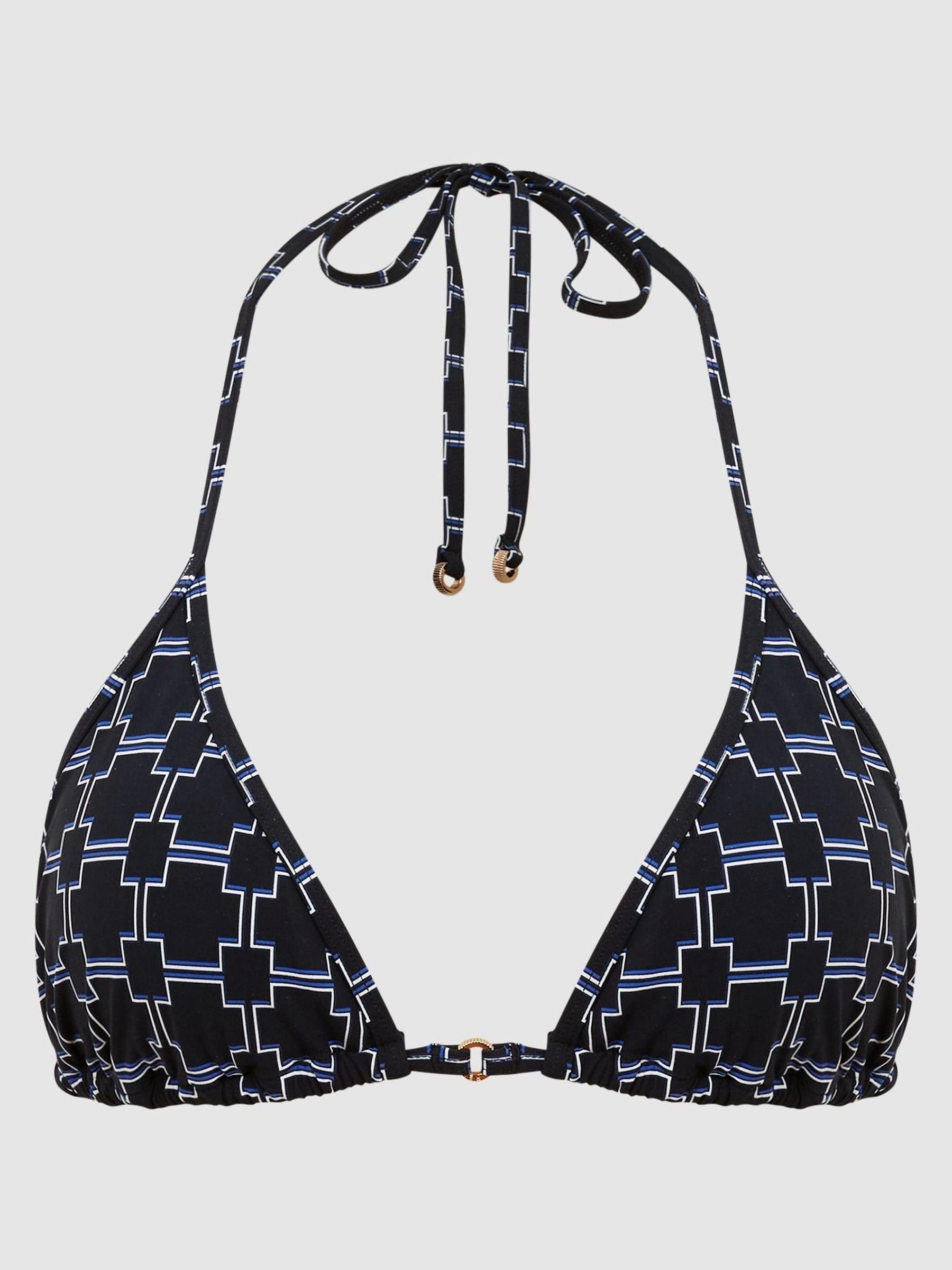 Printed Triangle Bikini Top in Black/White - Image 2 of 6 Printed Triangle Bikini Top in Black/White - Image 2 of 6