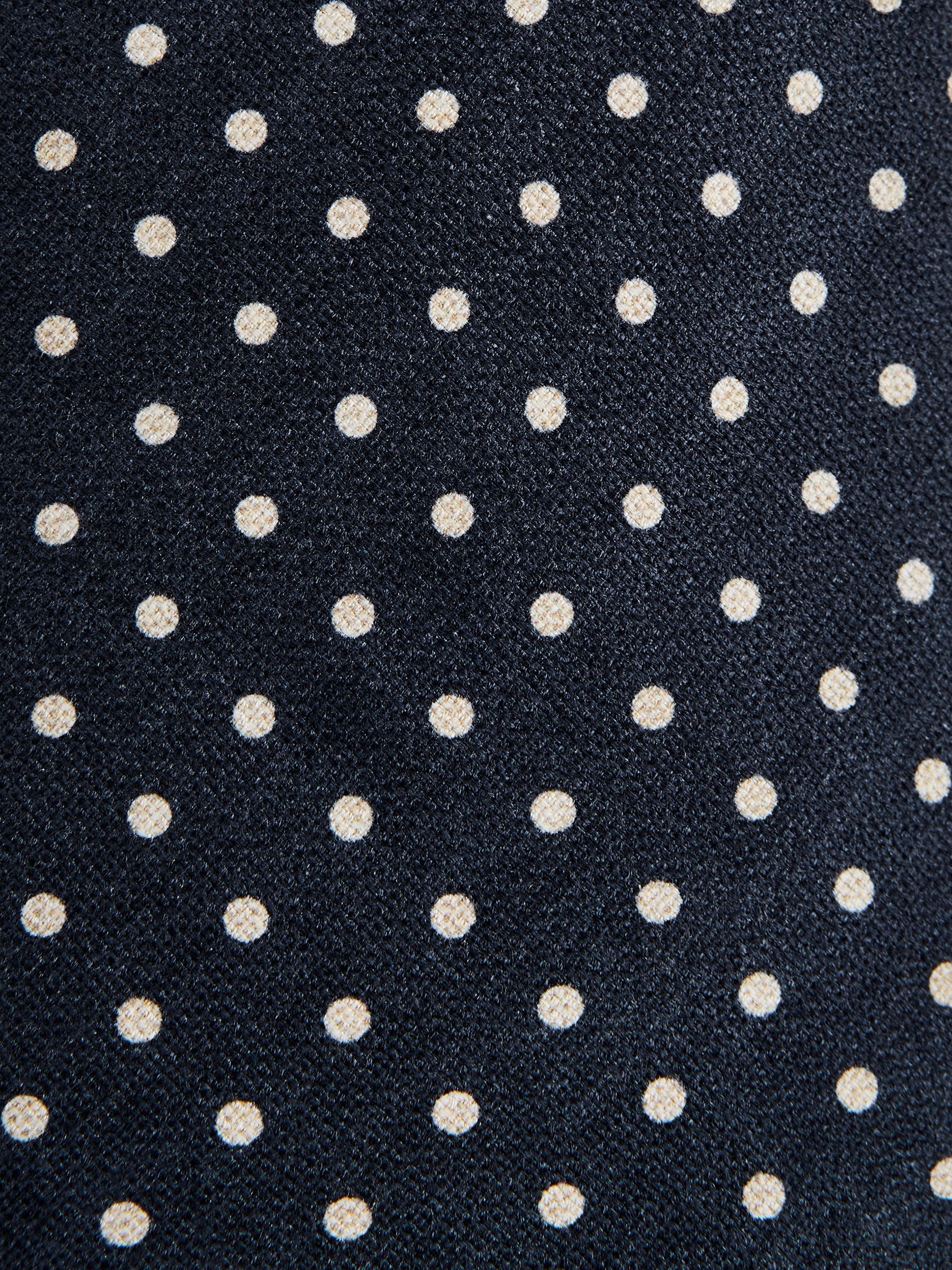 Silk Polka Dot Tie in Airforce Blue - Image 5 of 5