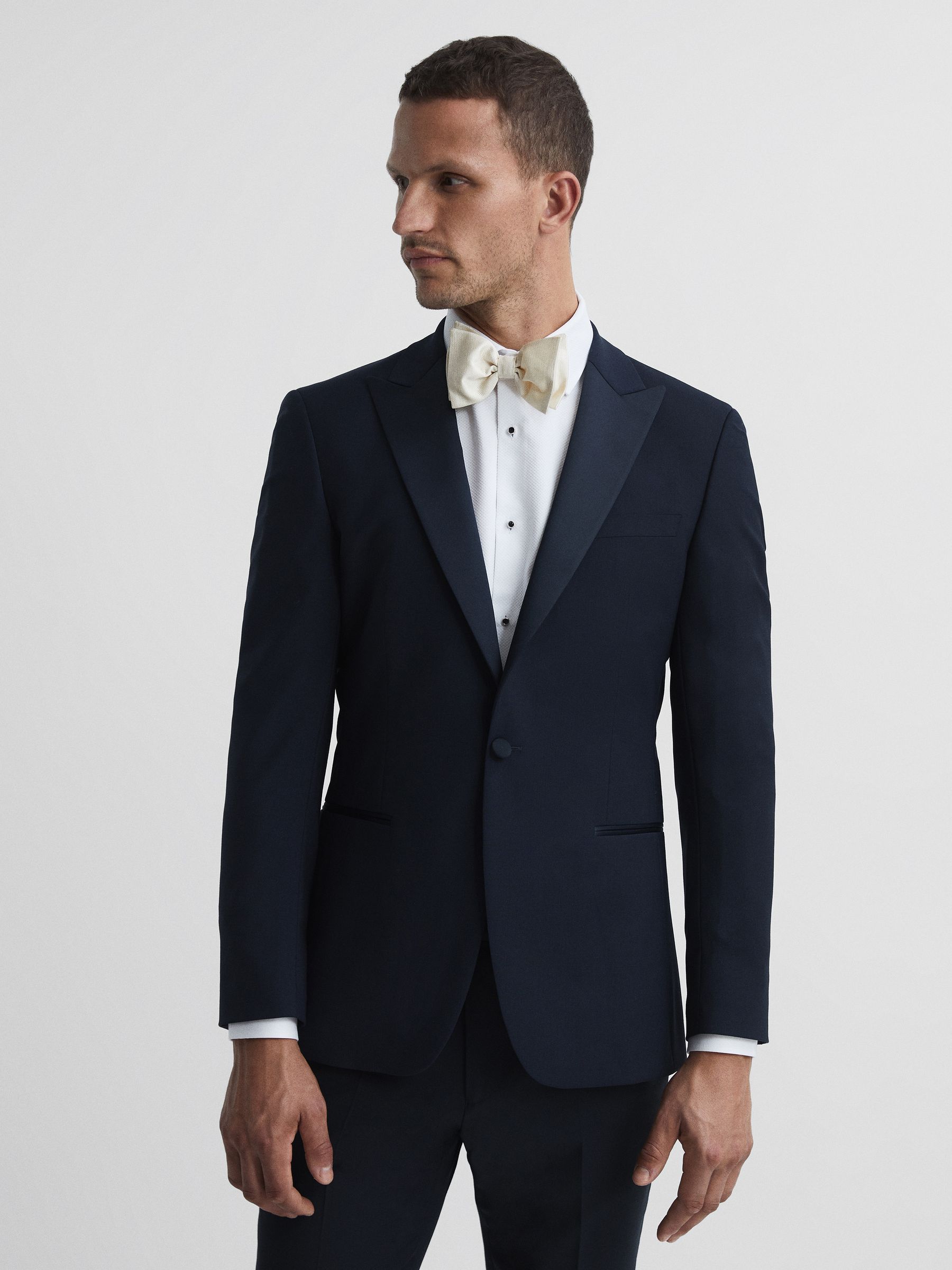 Modern Fit Performance Dinner Jacket in Navy - Image 1 of 11