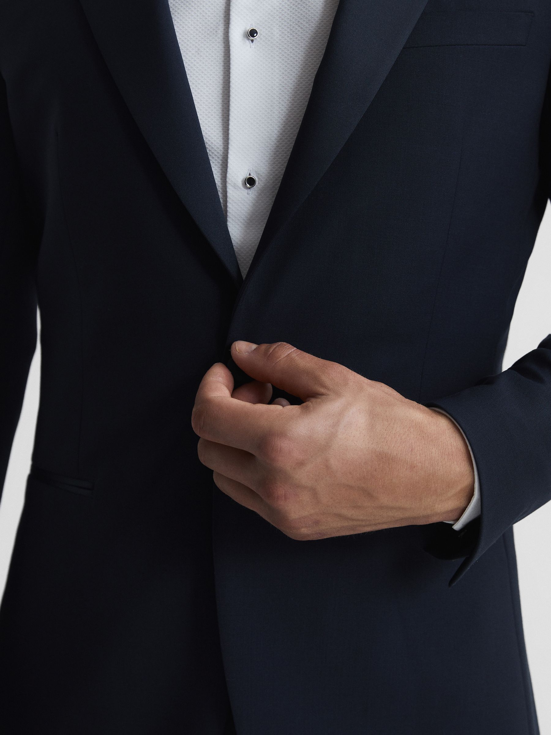 Modern Fit Performance Dinner Jacket in Navy - Image 6 of 11