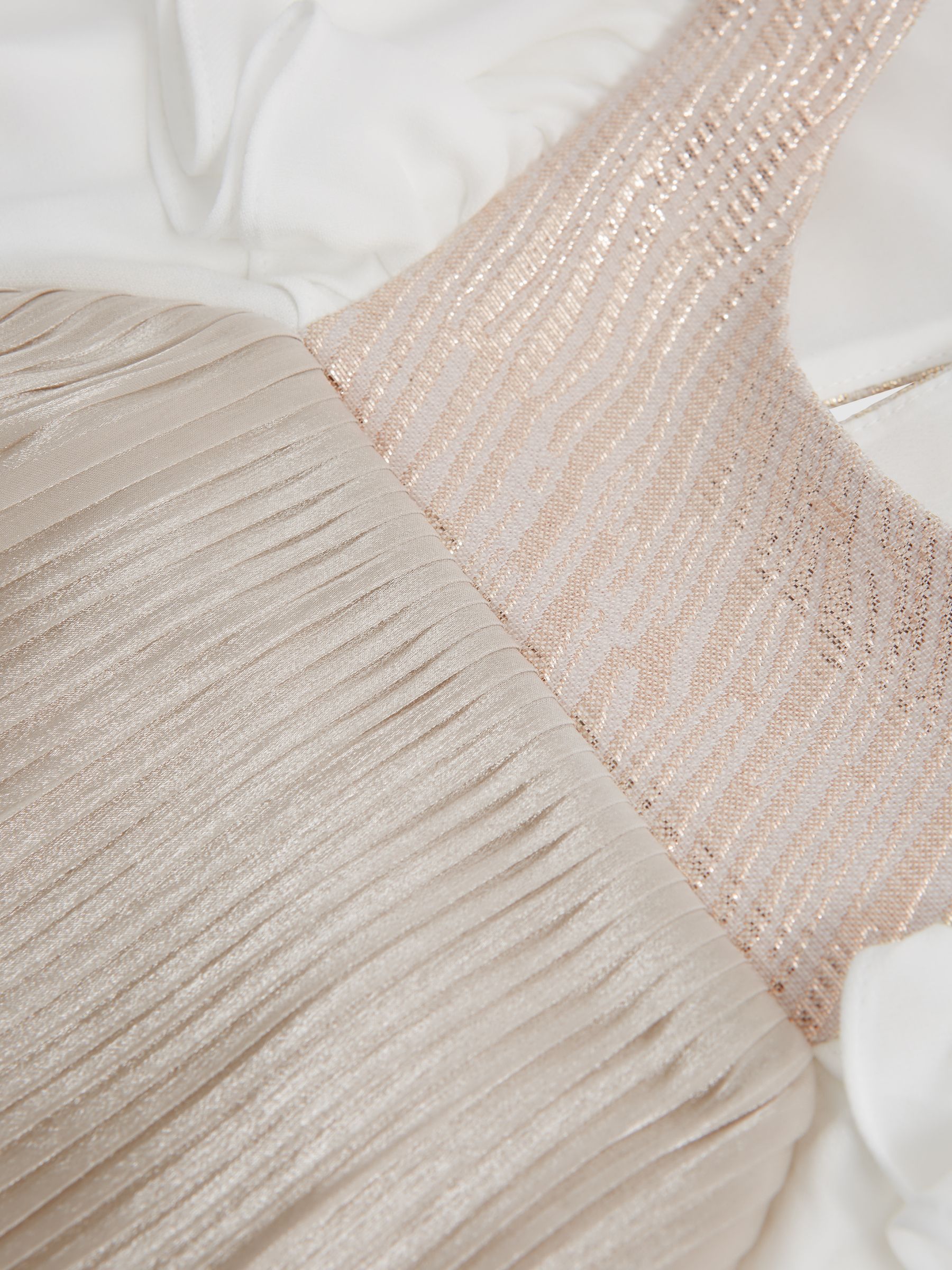 Senior Metallic Pleated Dress in Silver - Image 9 of 9