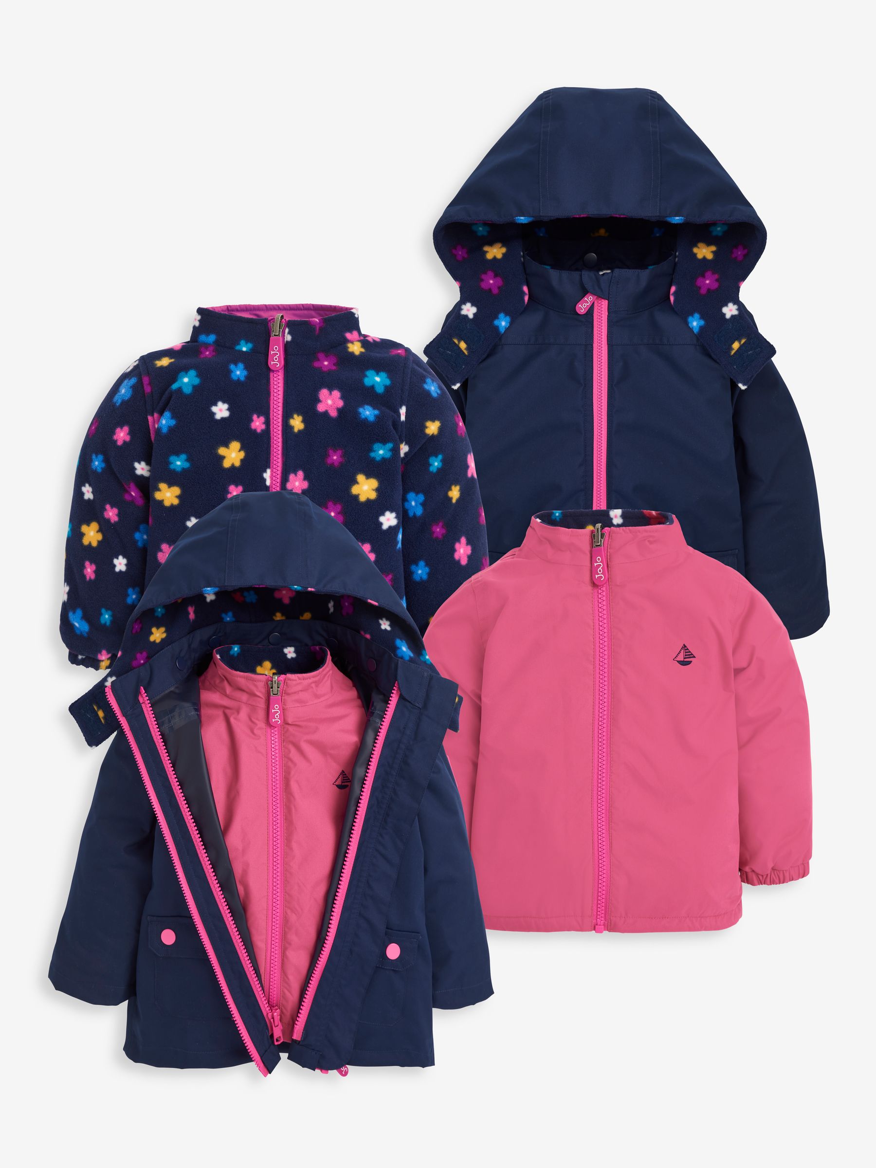 Pink Blossom 4-in-1 Waterproof Polarfleece Jacket JoJo Maman Bébé
