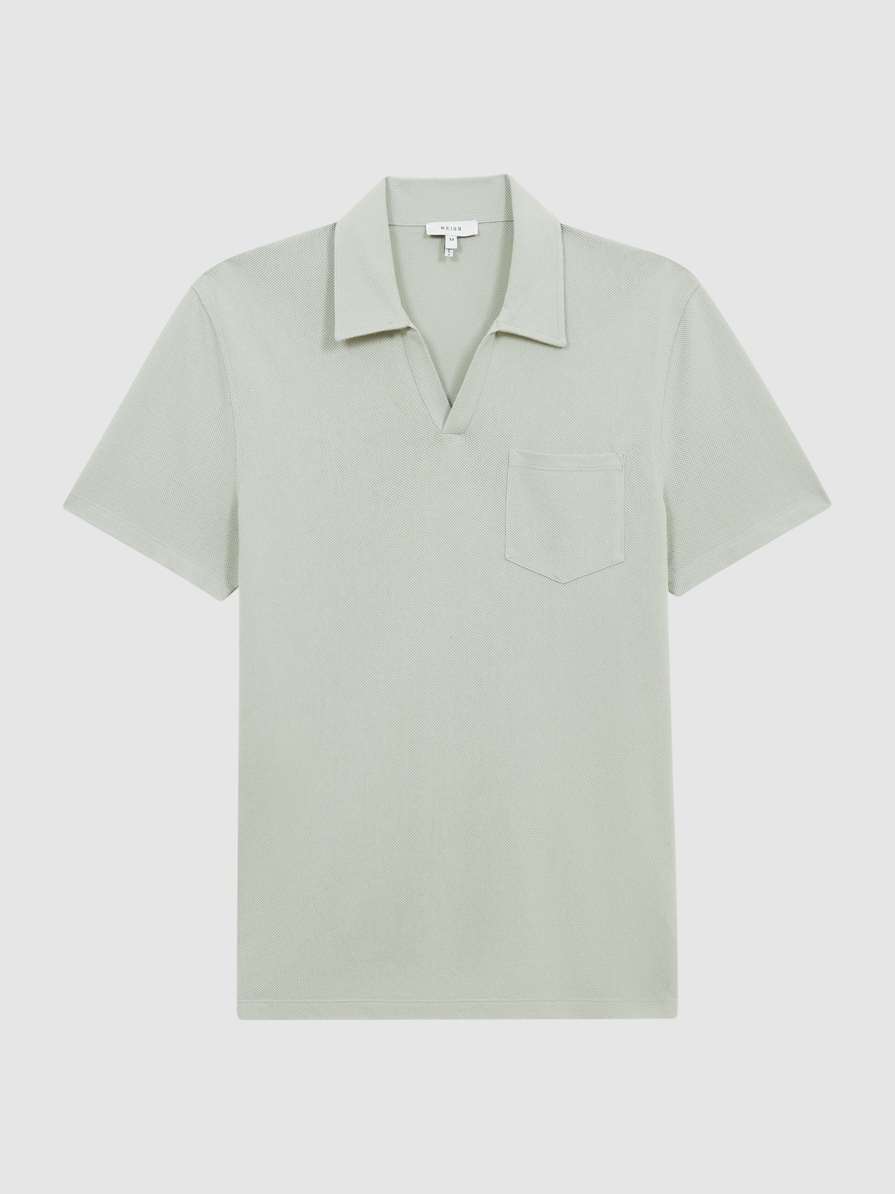 Airtech Open Collar Polo T-Shirt in Rosemary - Image 2 of 6